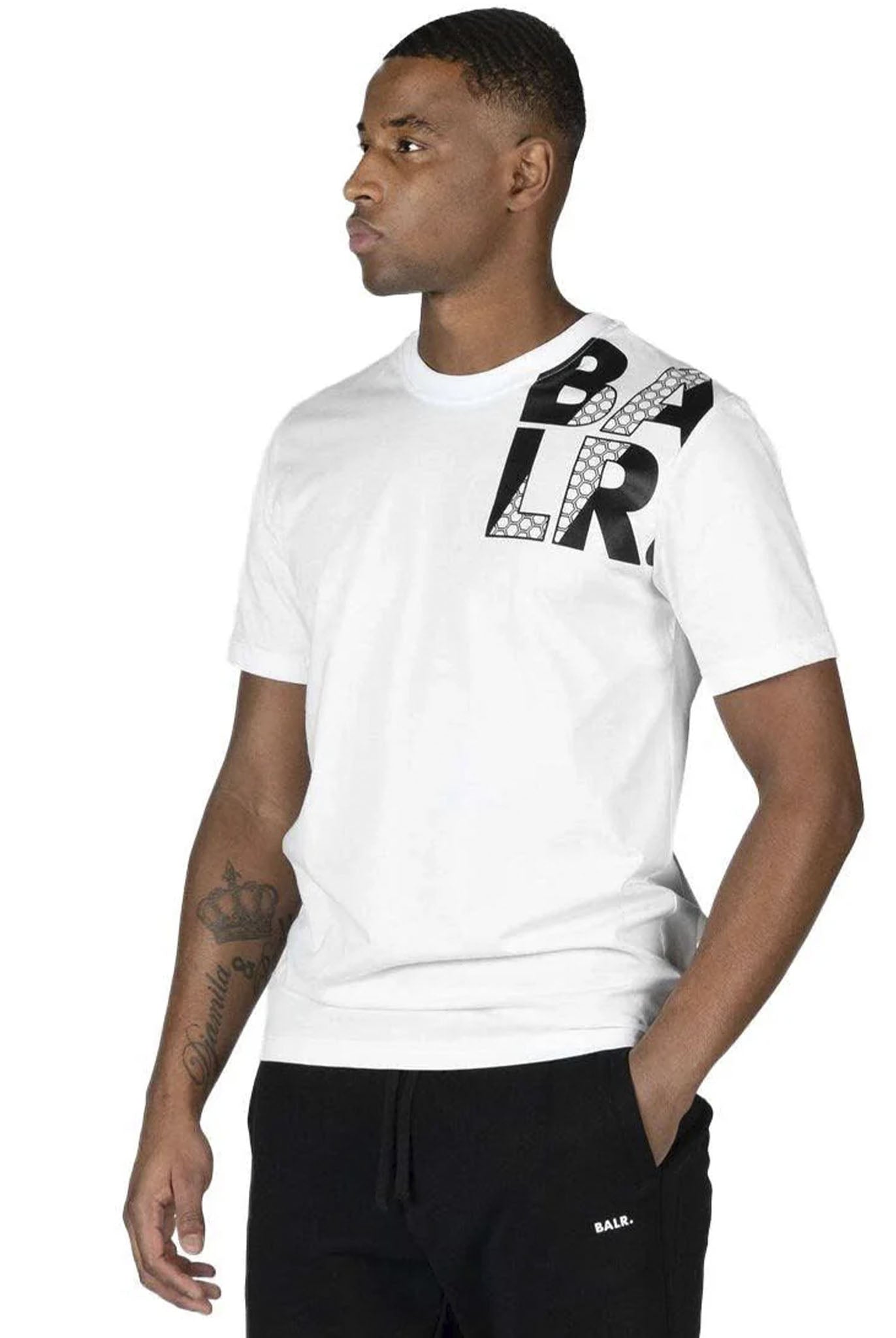 Camiseta Balr Hex Stripe Regular Fit Bright White