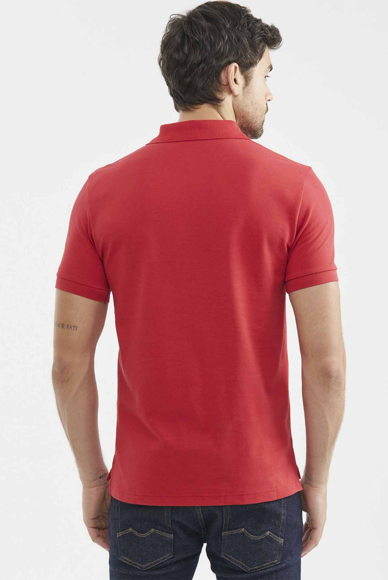 Camiseta Tipo Polo Chevignon Ajuste Clásico Manga Corta, Cuello Tejido Tono Rojo
