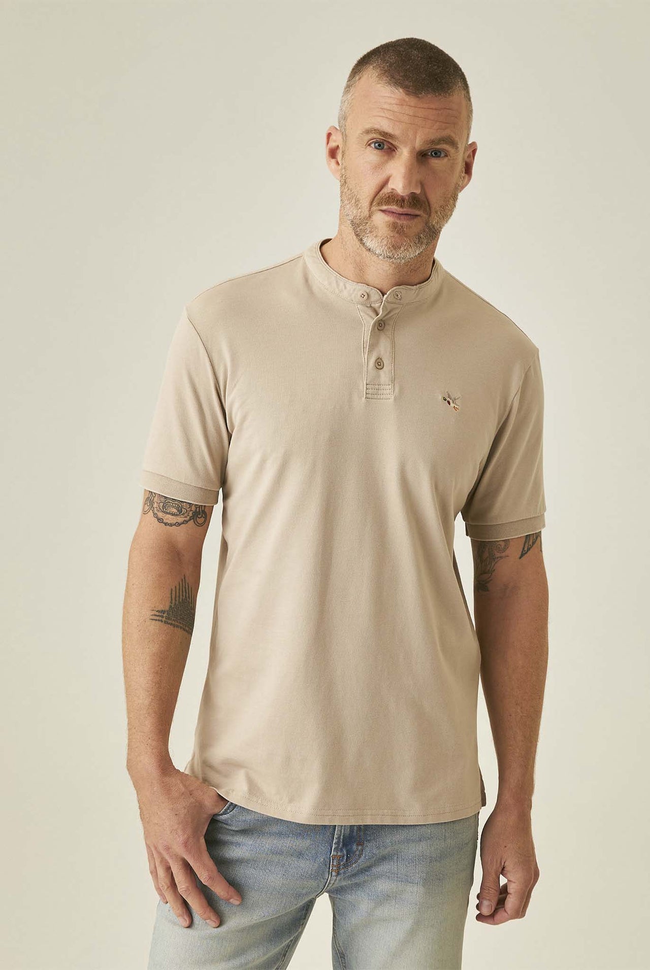 Camiseta Tipo Polo Neru Chevignon Beige 063-601H002