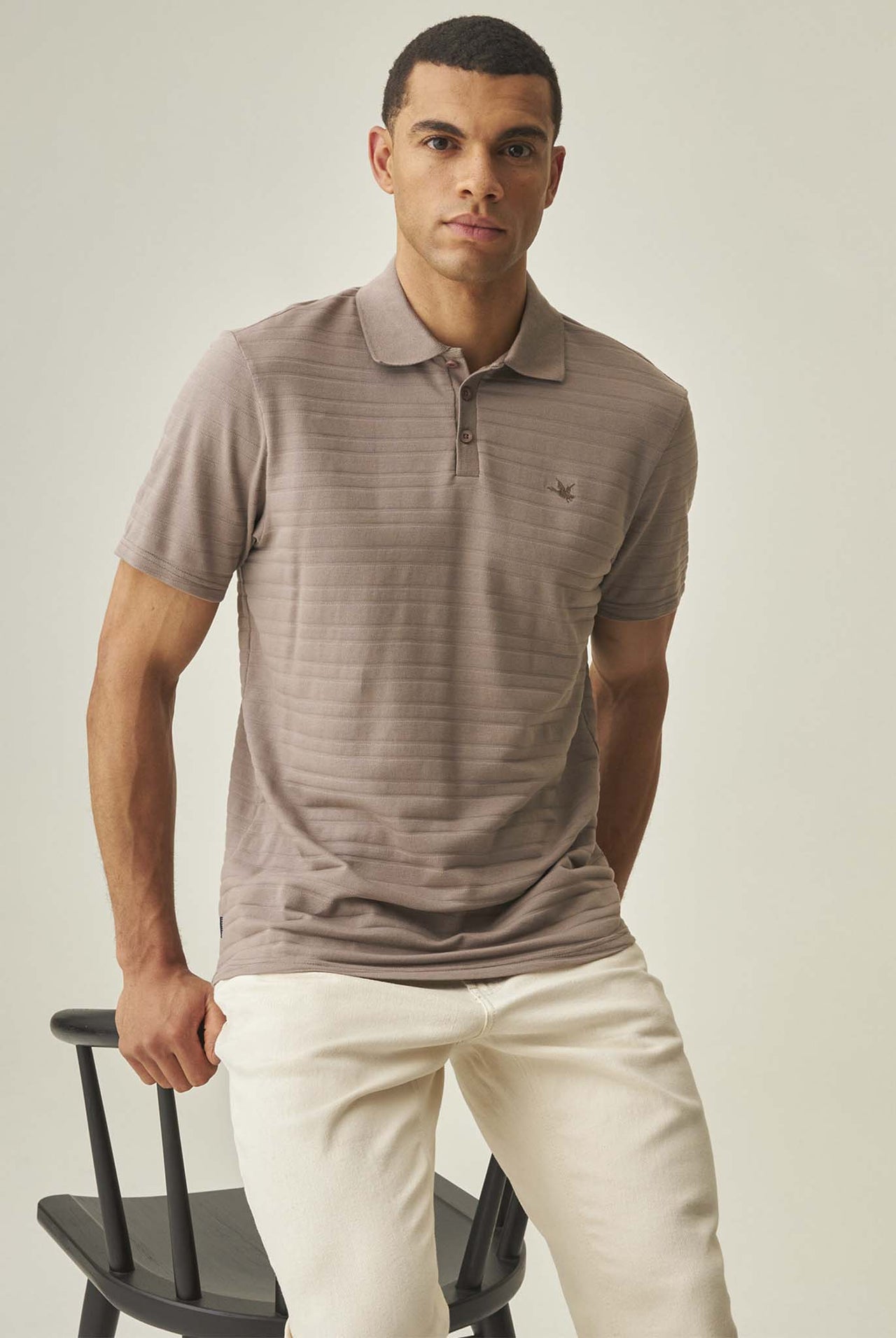 Camiseta Tipo Polo Chevignon Gris Textile Effect 063-602H007