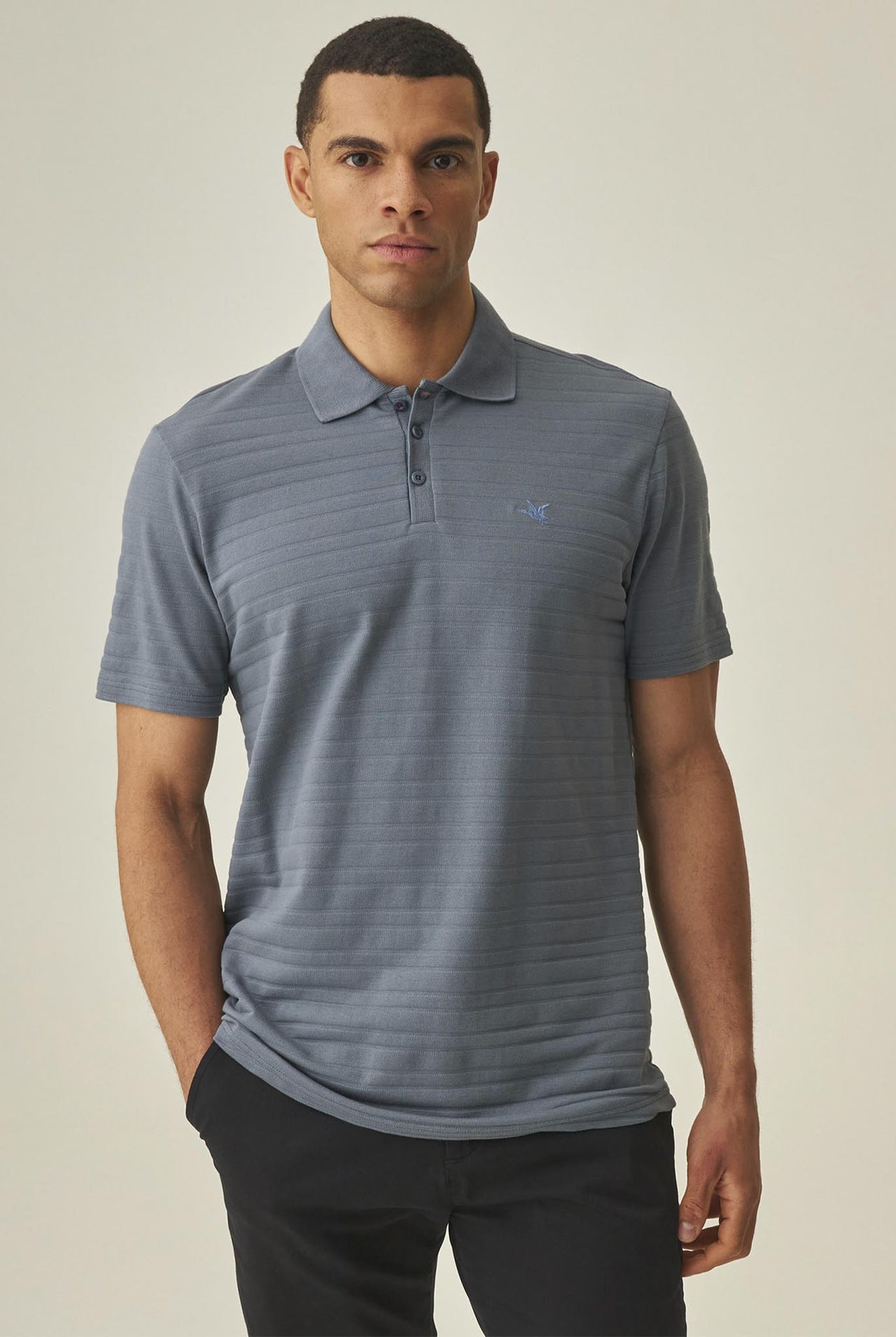 Camiseta Tipo Polo Chevignon Azul Textile Effect 063-602H007