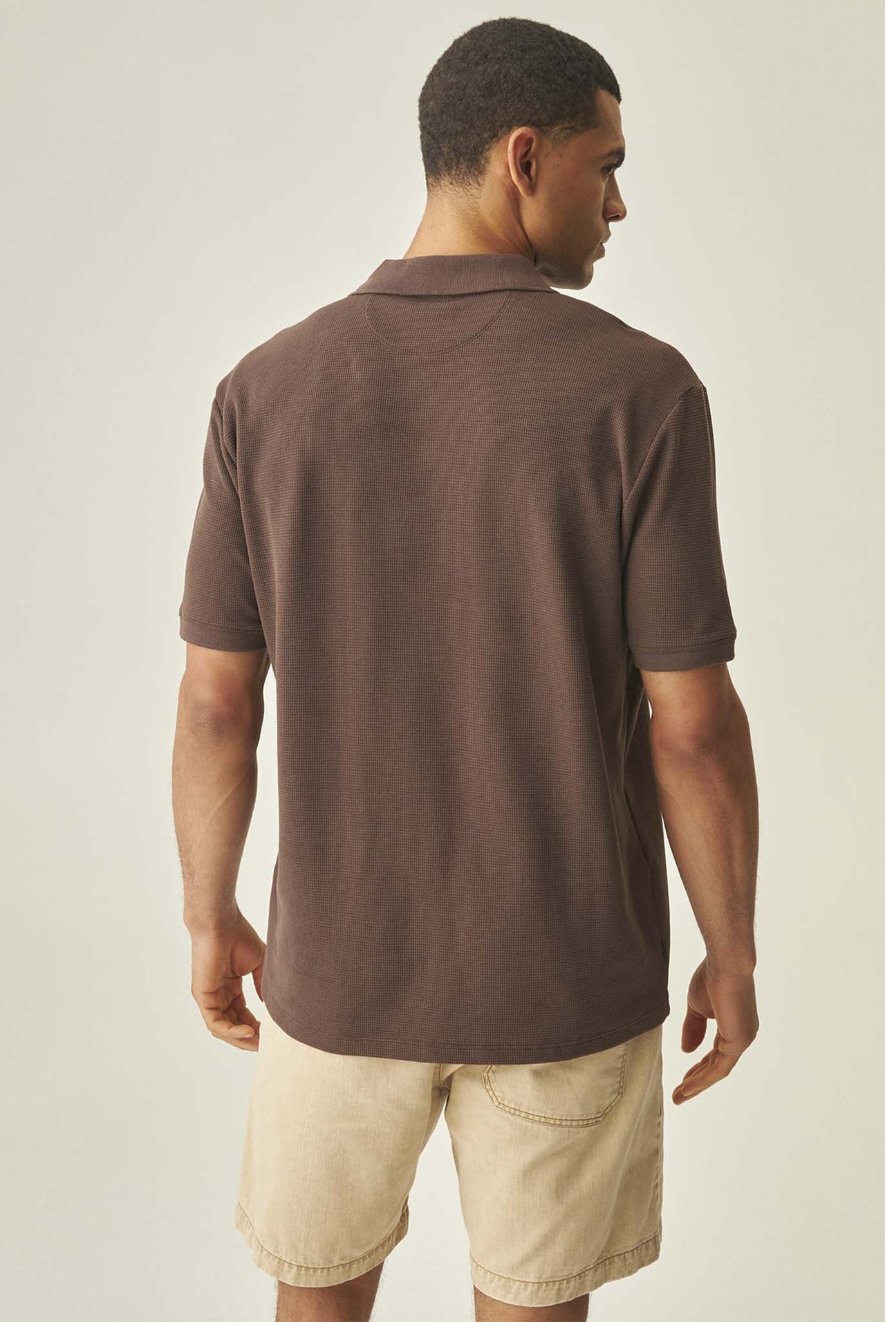 Camiseta Tipo Polo Chevignon Café Waffle Texture 063-602H009