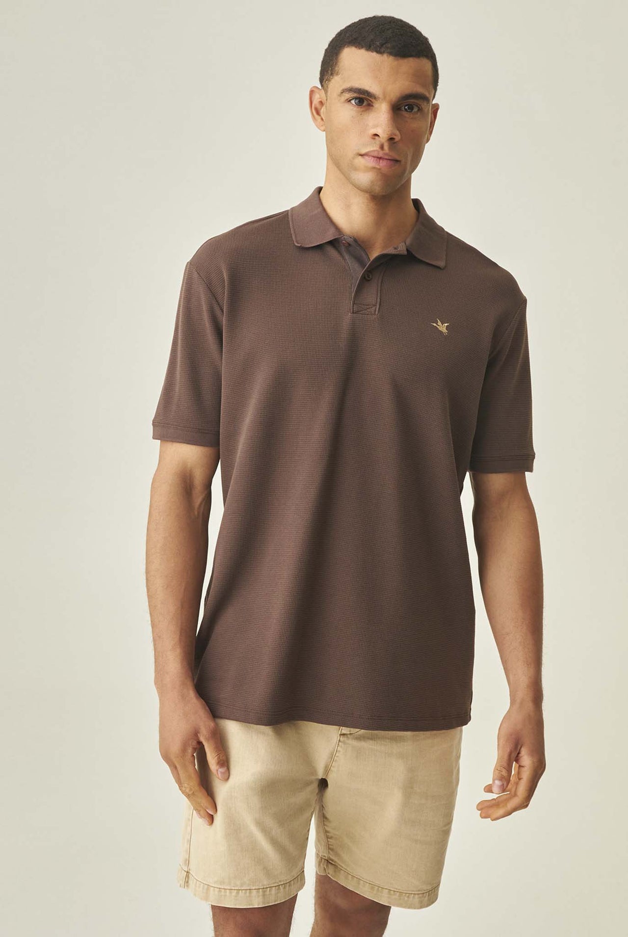 Camiseta Tipo Polo Chevignon Café Waffle Texture 063-602H009