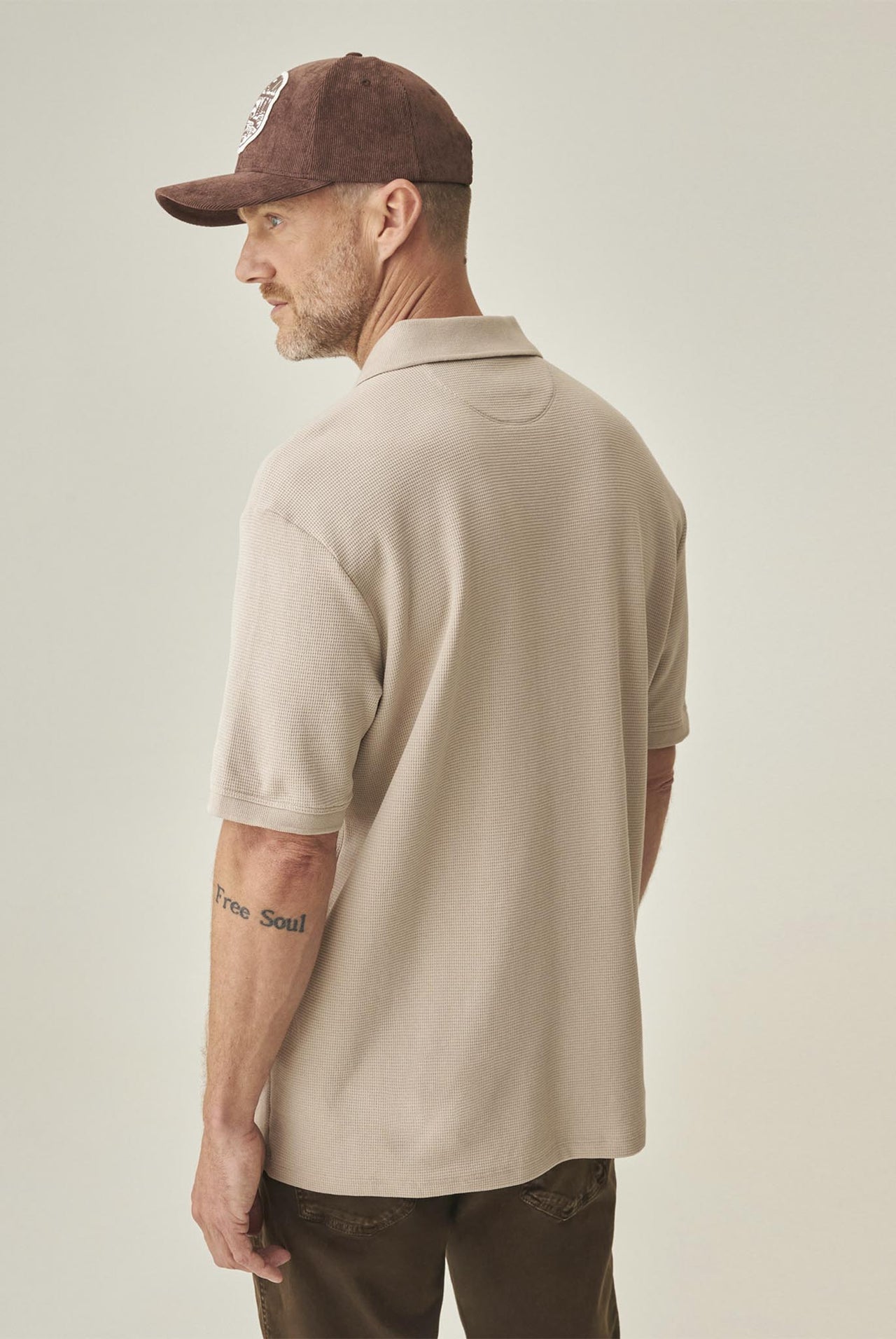 Camiseta Tipo Polo Chevignon Beige Waffle Texture 063-602H009