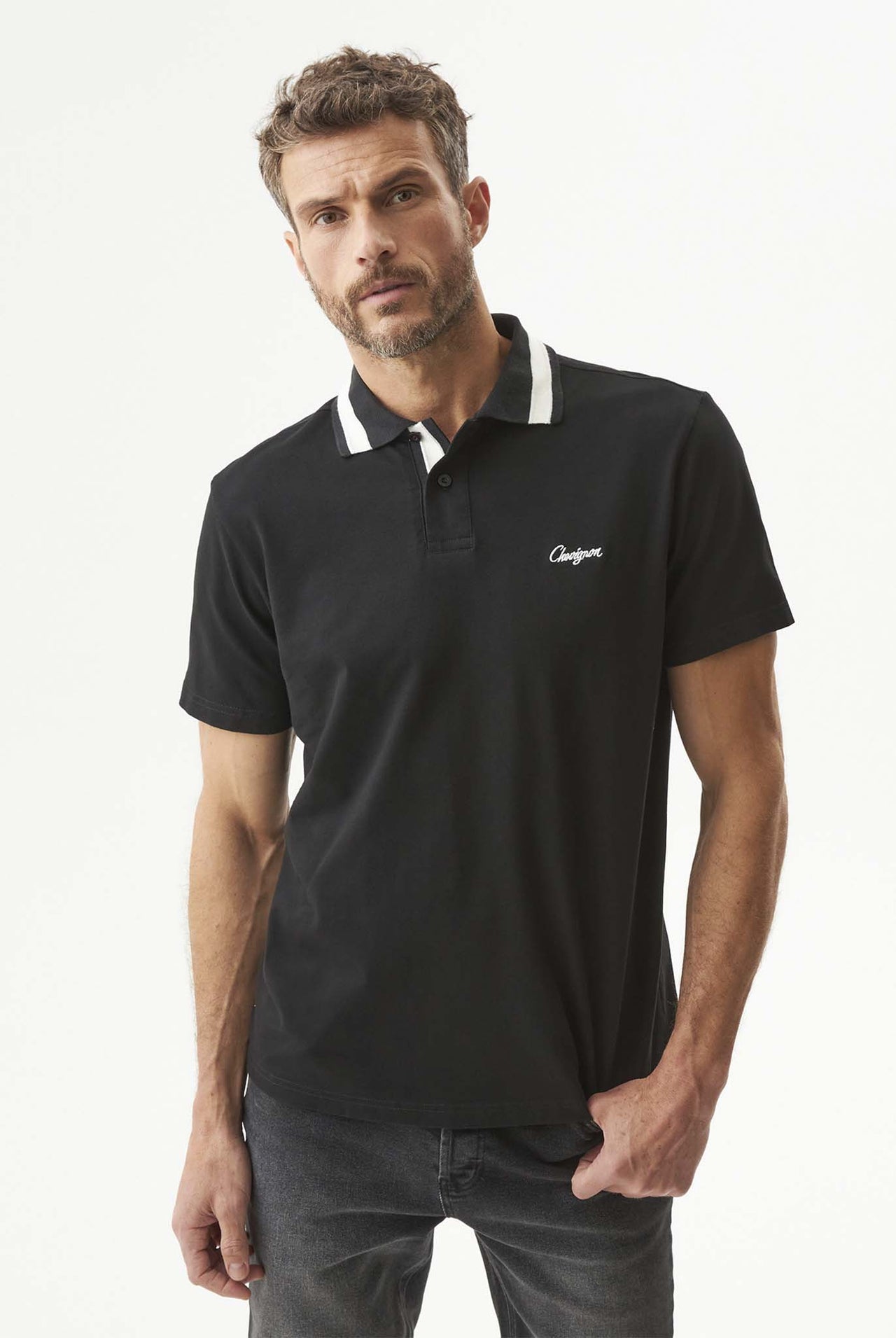 Camiseta Tipo Polo Chevignon Negro 063-609G009