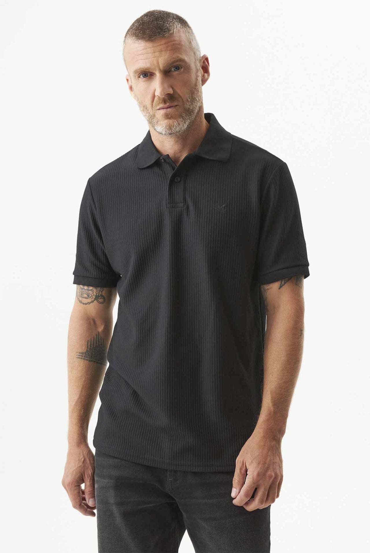 Camiseta Tipo Polo Chevignon De Textura Negro 063-609G017