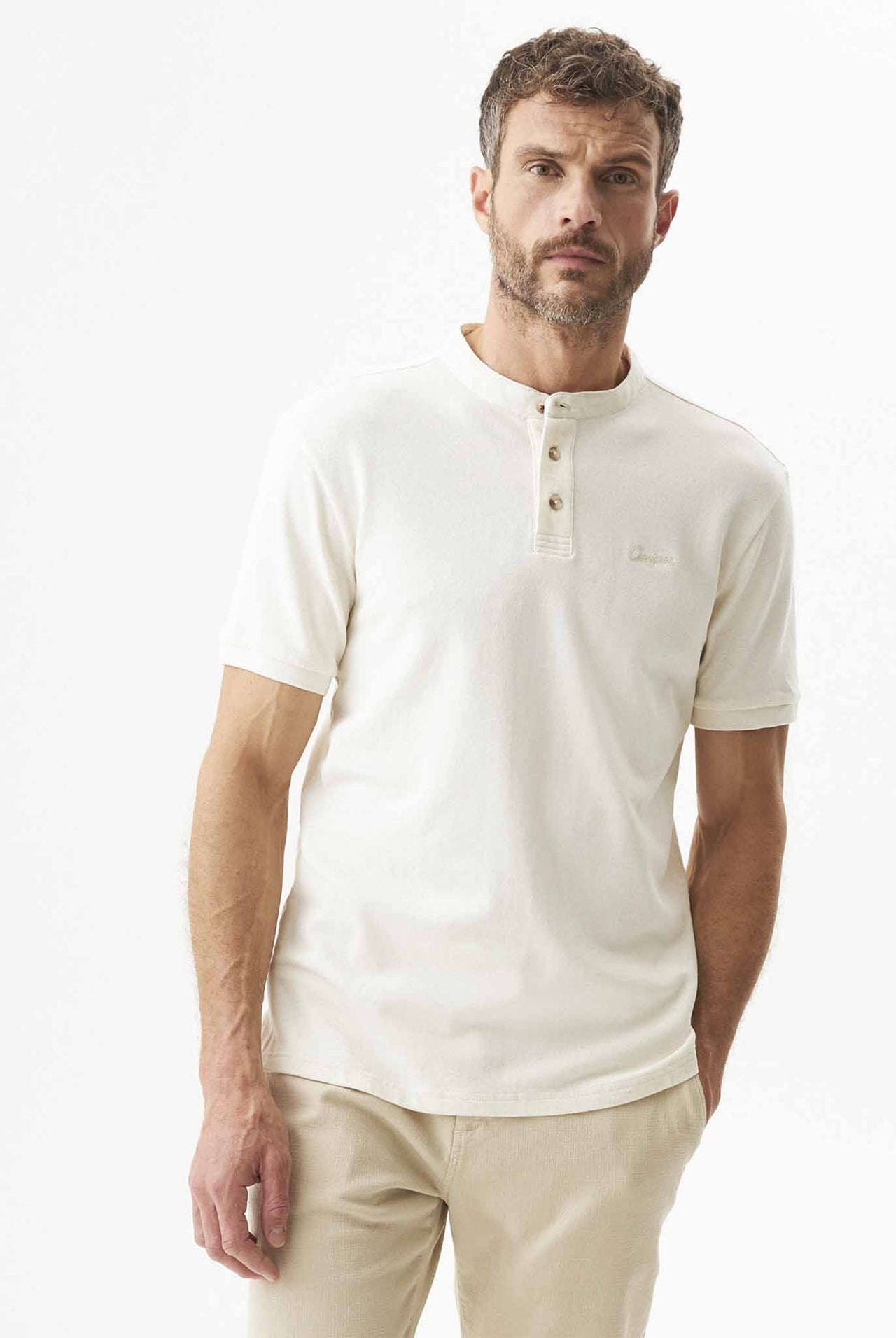 Camiseta Tipo Polo Chevignon Cuello Neru Crudo 063-609G026