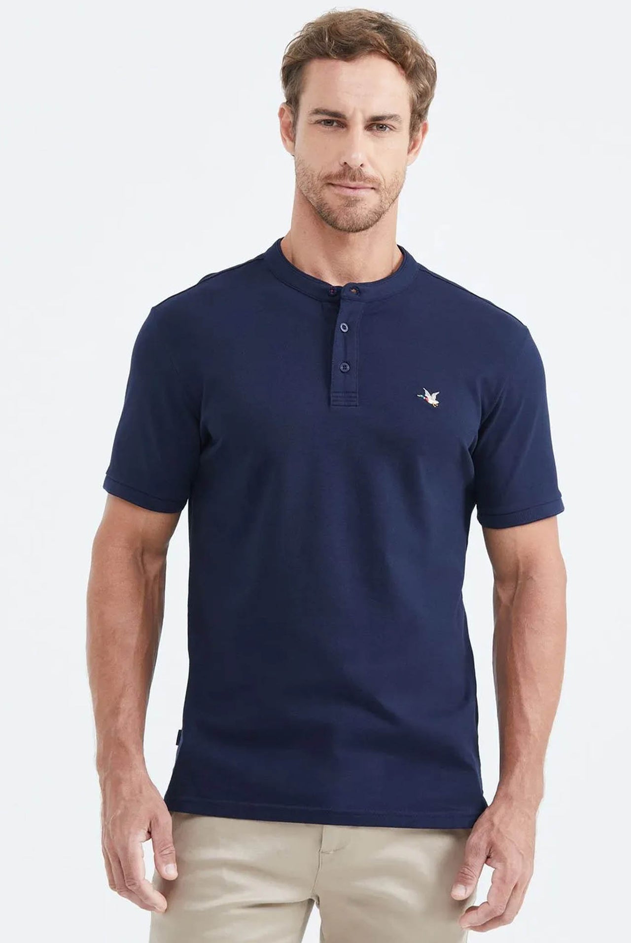 Camiseta Tipo Polo Chevignon Cuello Neru Azul 063-609F003