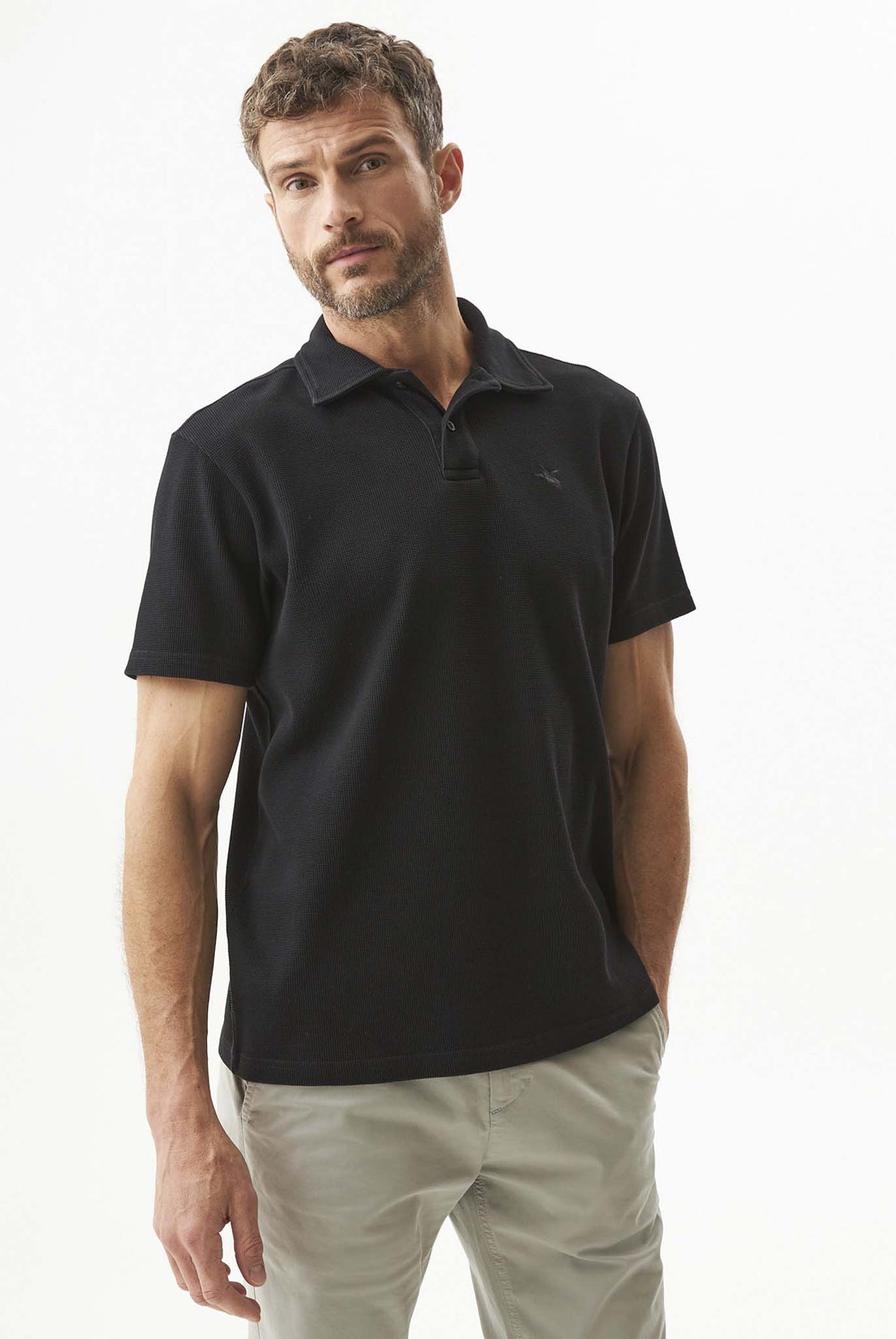 Camiseta Tipo Polo Chevignon De Textura Negro 063-609G032