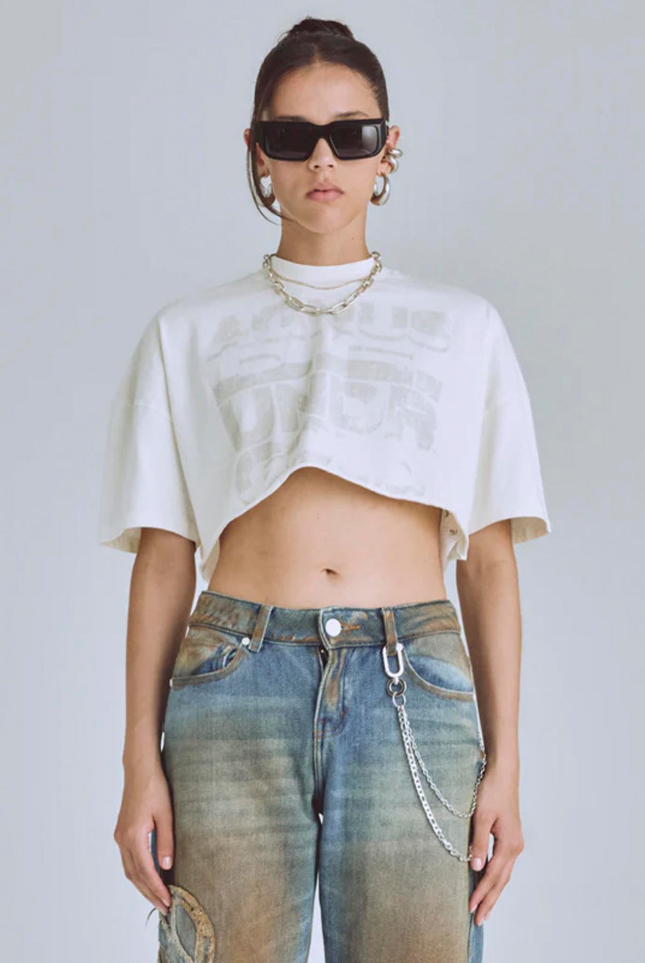 Crop Top Undergold Agnus Dei Chrome Blaco