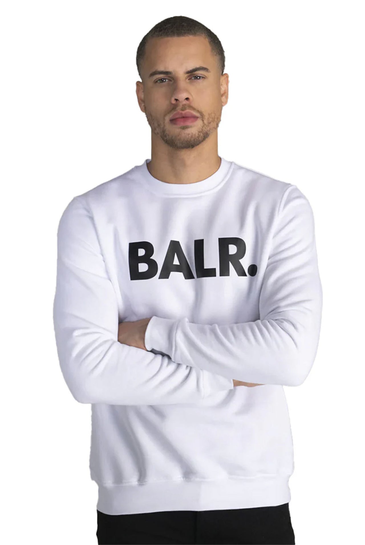 Buzo Balr Brand Straight Crewneck Bright White