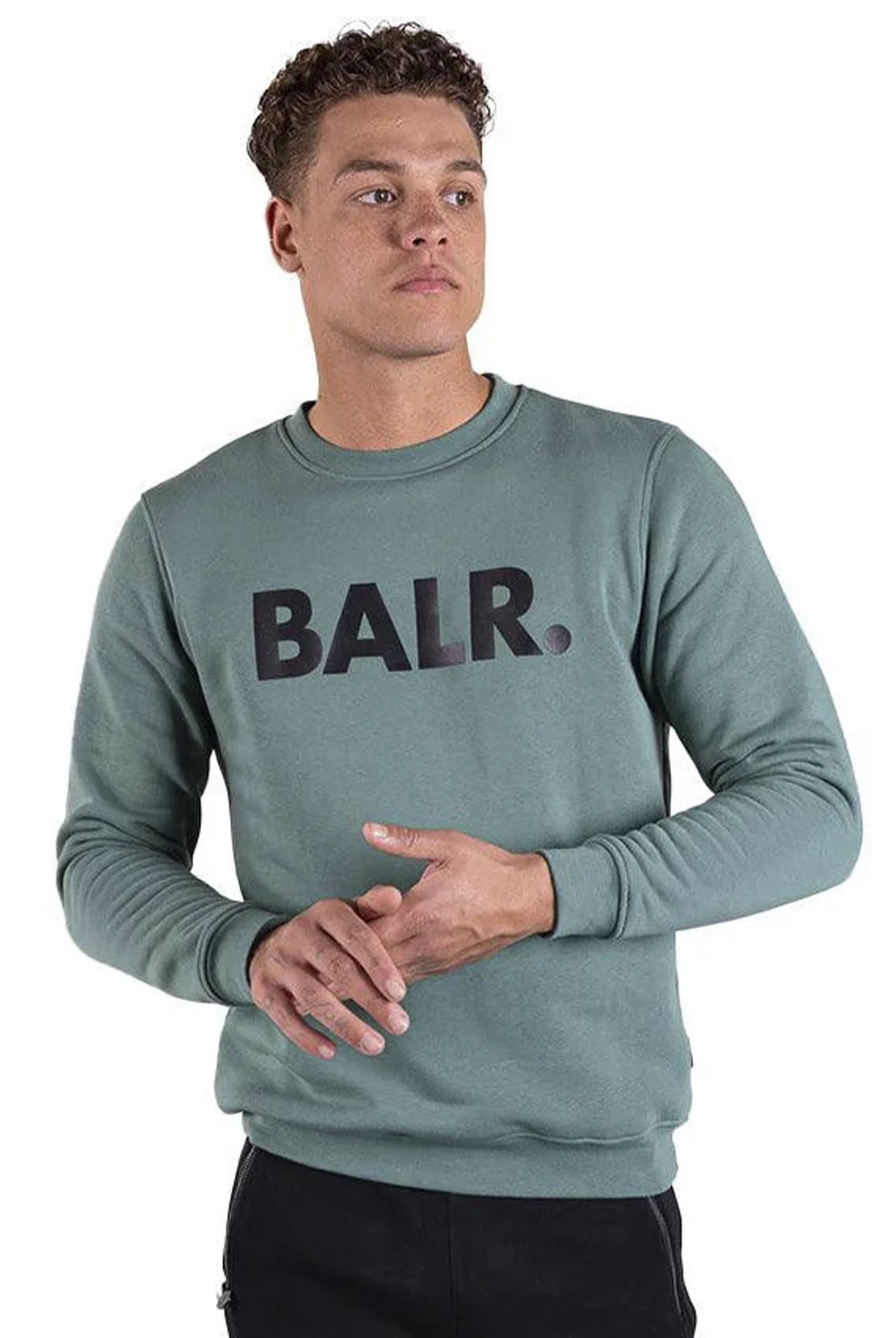 Buzo Balr Brand Straight Crewneck Dark Forest /Jet Black