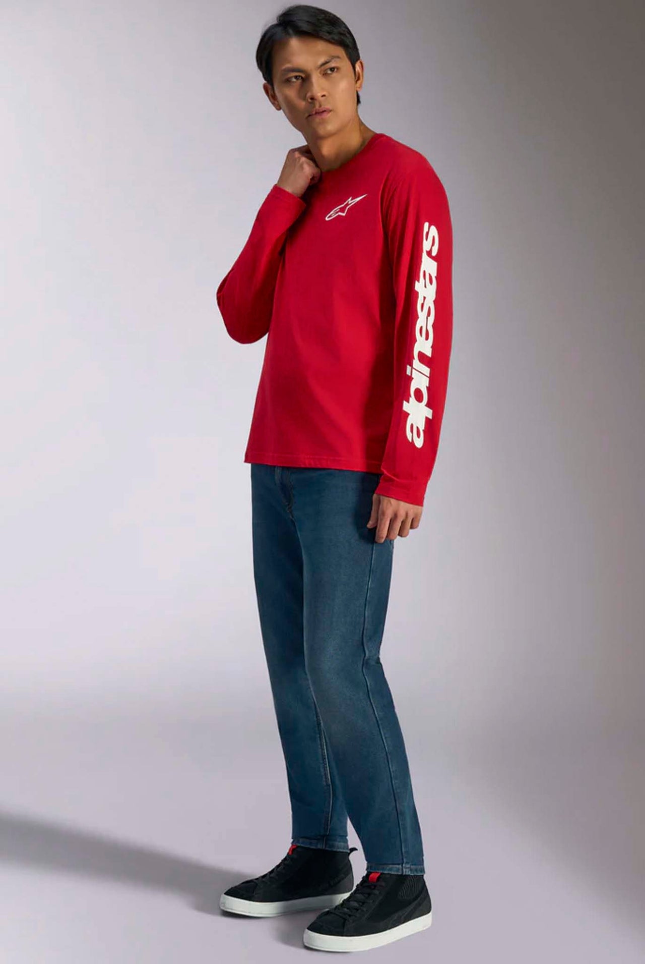 Camiseta Manga Larga Alpinestars Trackside LS CSF Red/White