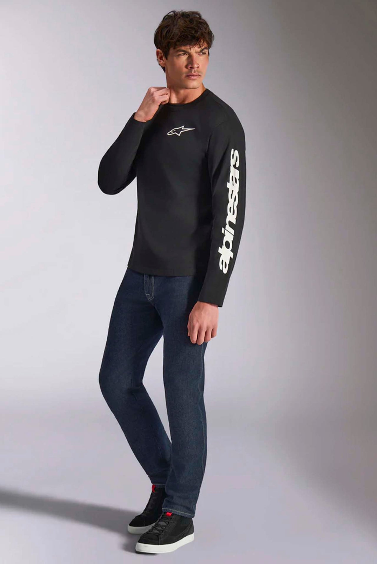 Camiseta Manga Larga Alpinestars Trackside LS CSF Black/White