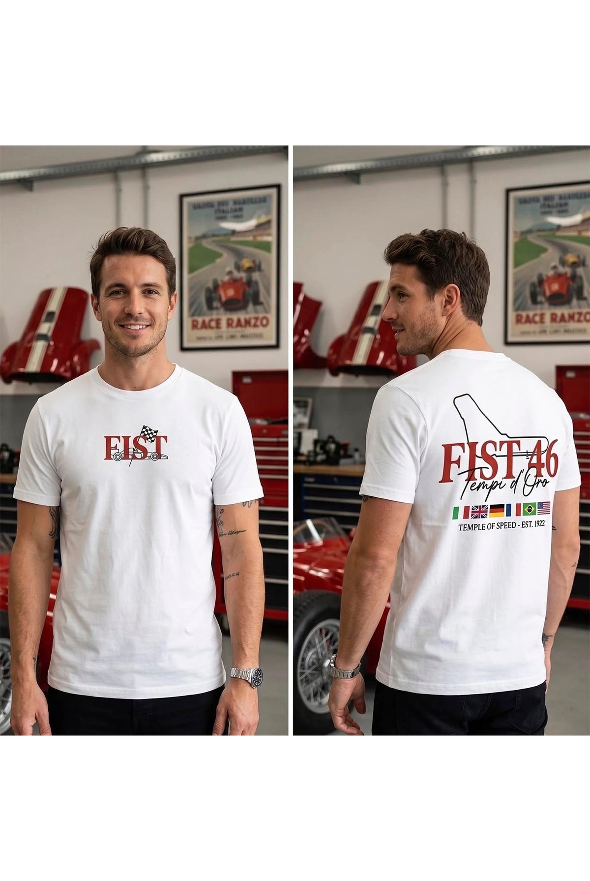 Camiseta Fist Temple Of Speed Blanco