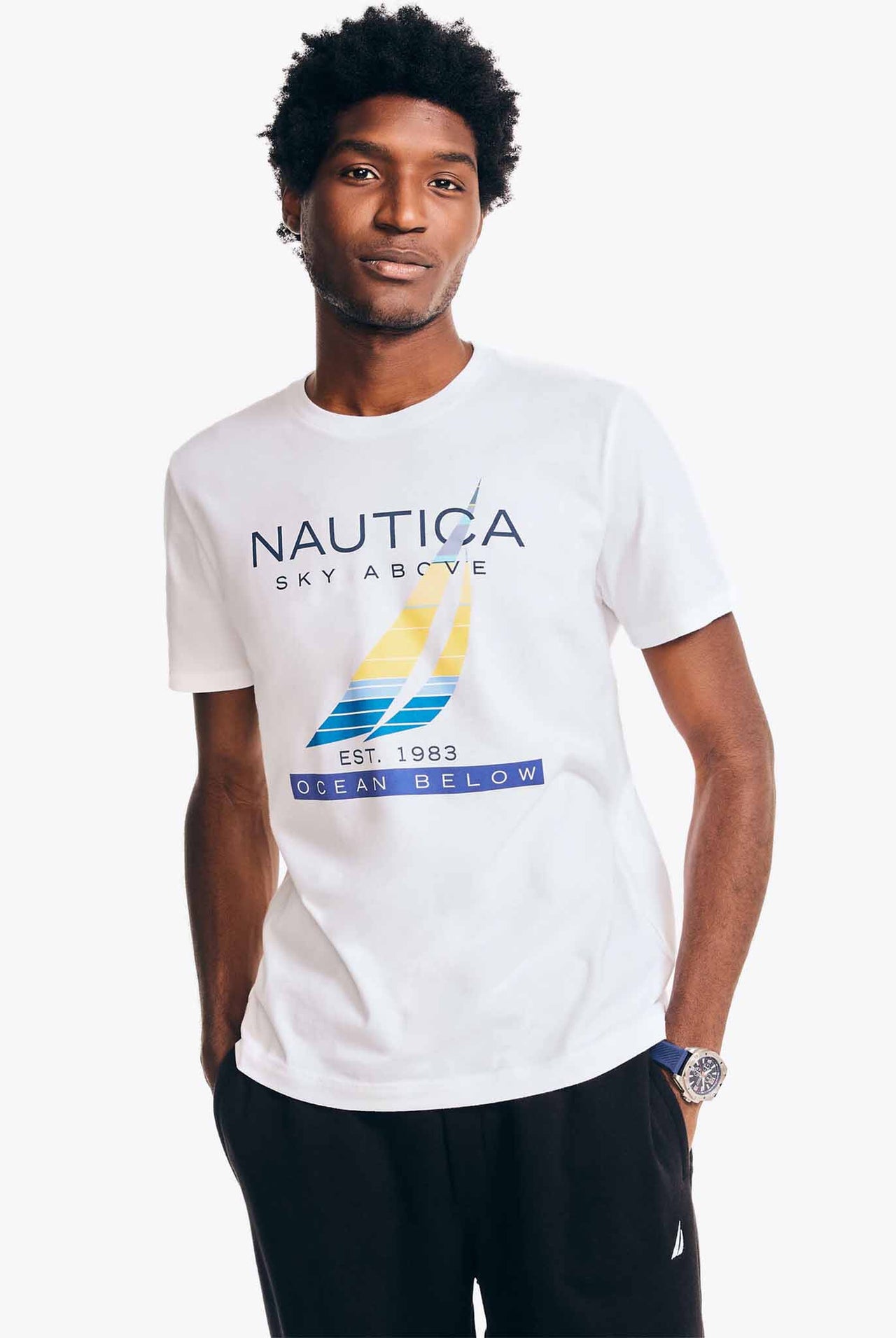 Camiseta Nautica 1BW Bright Wht Holiday