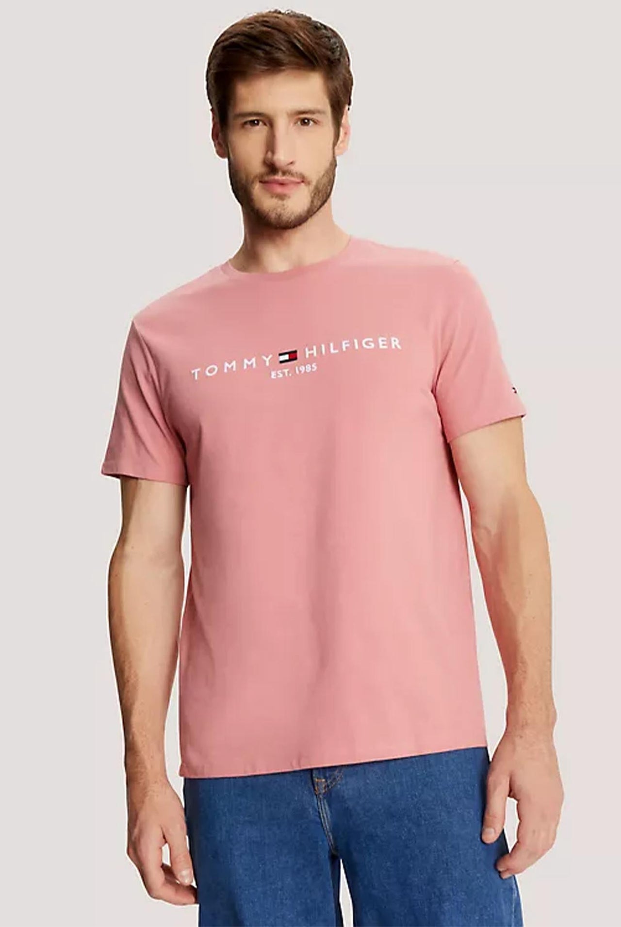Camiseta Tommy Hilfiger Embroidered Logo Pink Blossom
