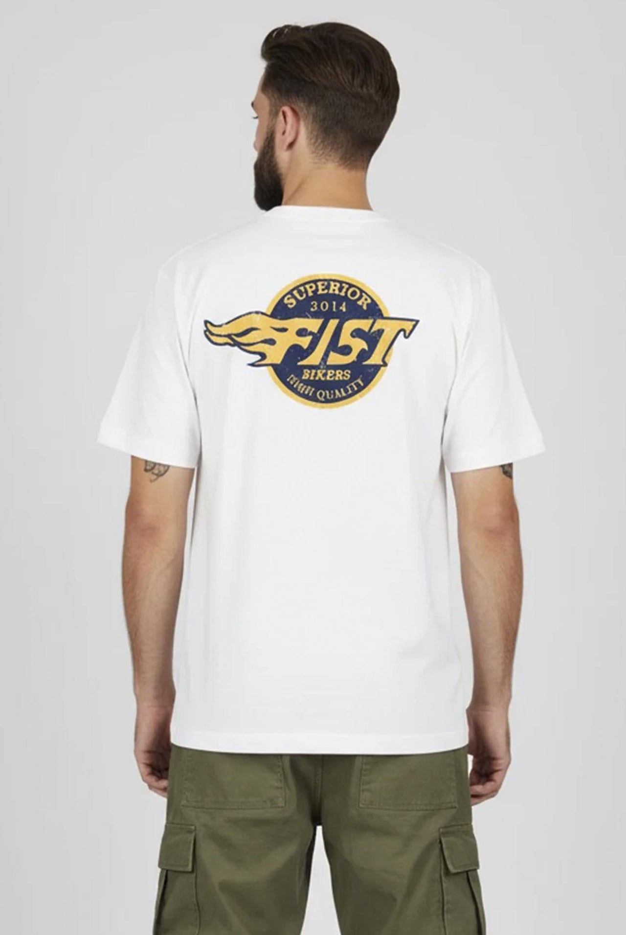Camiseta Fist High Wheels Blanco