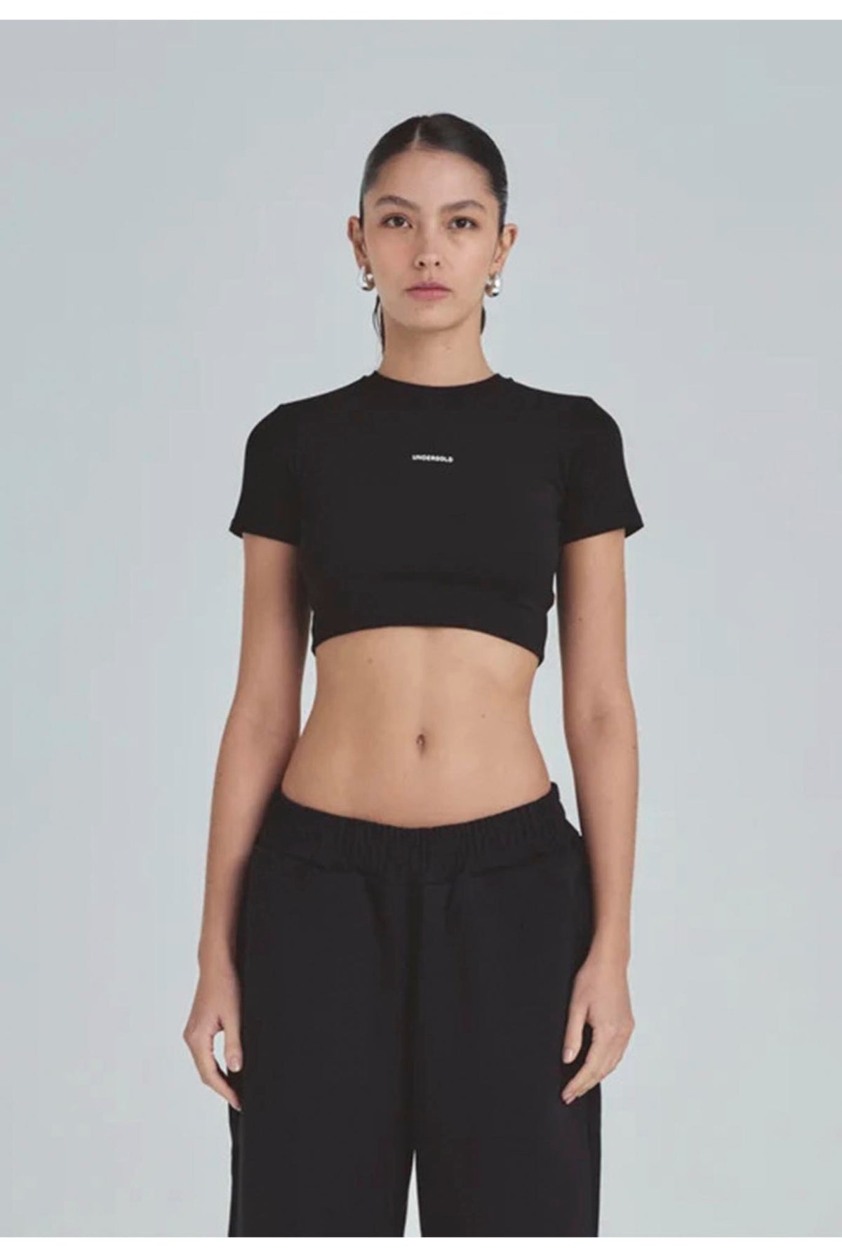 Crop Top Undergold Line Basic Black