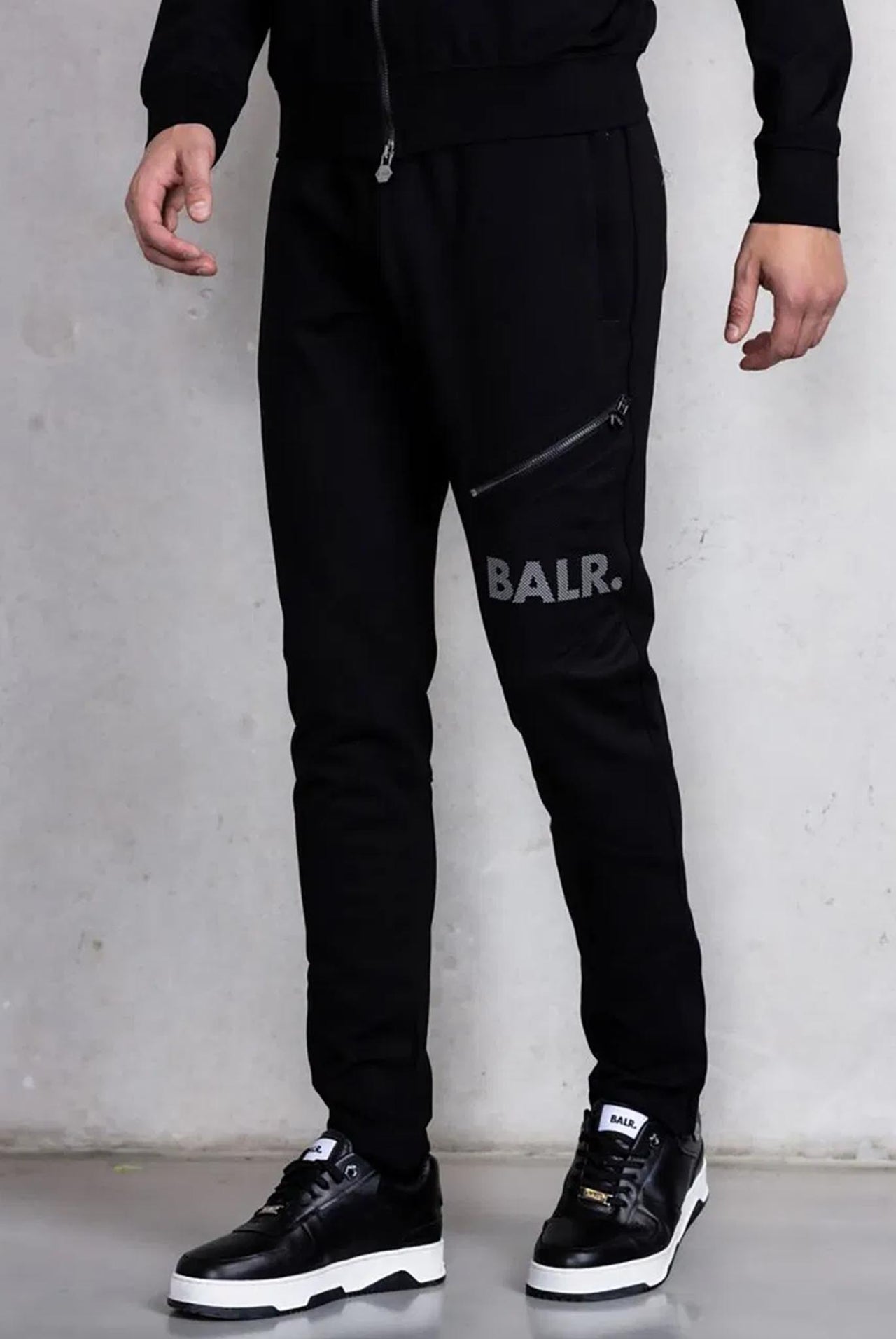 Pantalón Balr Louis Slim Mesh Track Negro