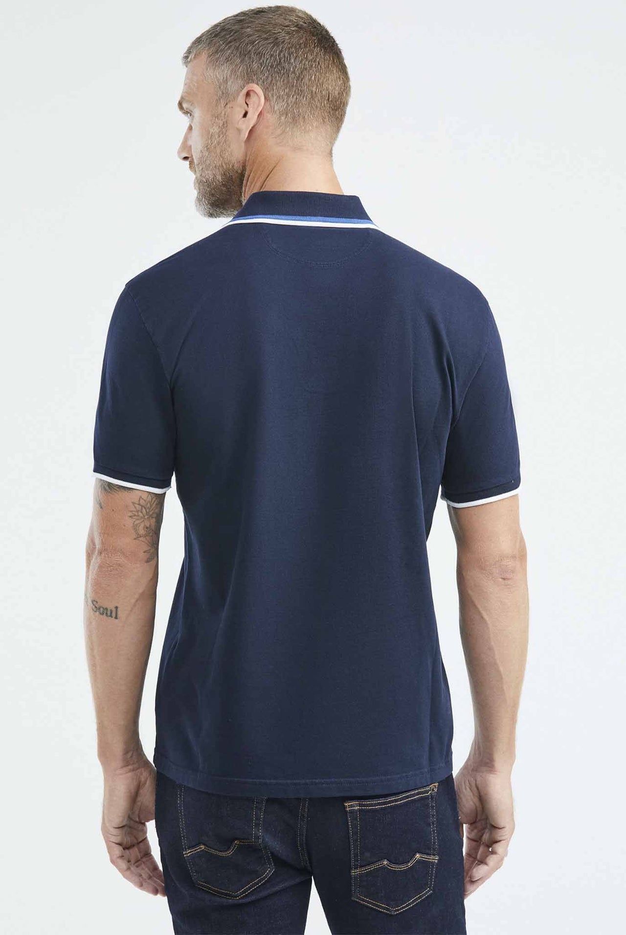 Camiseta Tipo Polo Chevignon Manga Corta Color Azul Oscuro 609E013-302