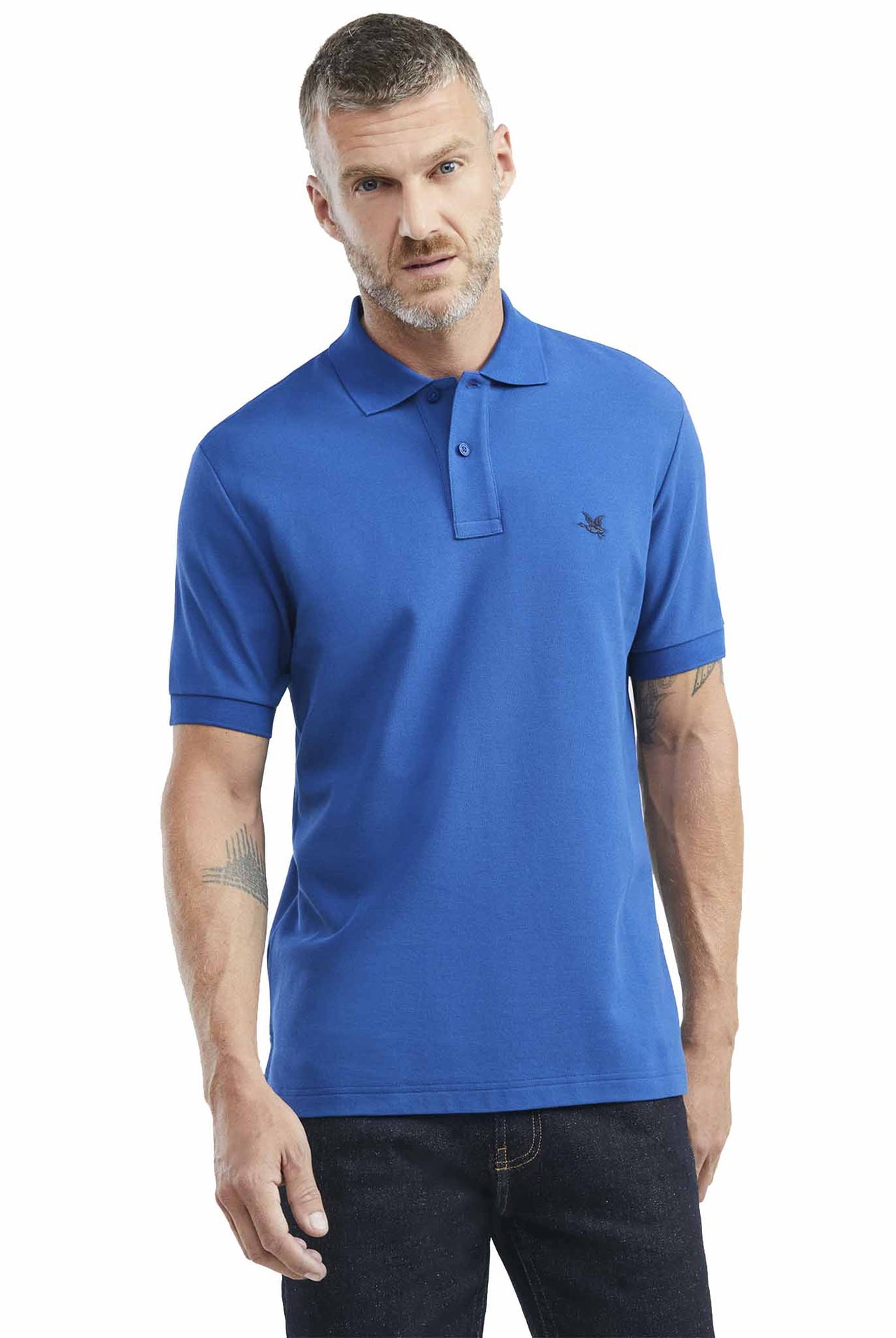 Camiseta Tipo Polo Chevignon Fondo Entero Manga Corta Azul