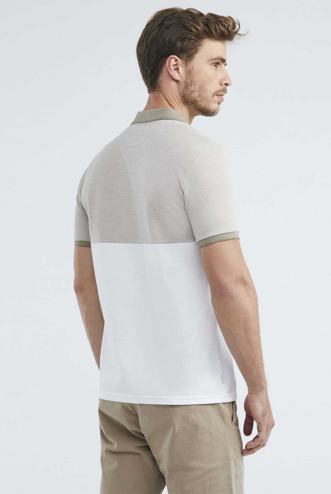 Camiseta Tipo Polo Chevignon Manga Corta Tono A Tono Color Café