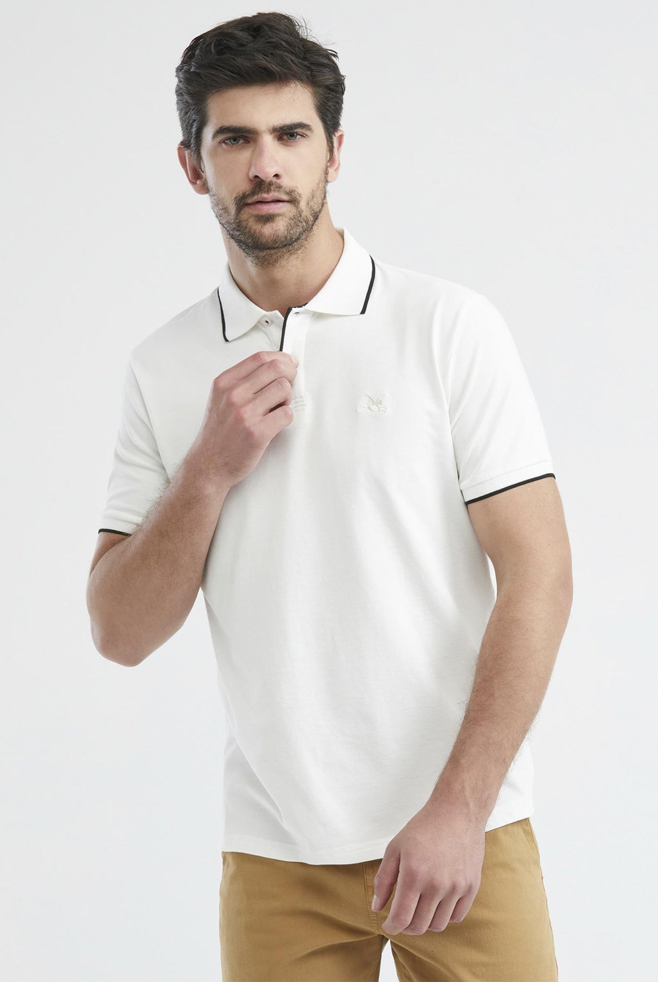 Camiseta Tipo Polo Chevignon Manga Corta Color Blanco