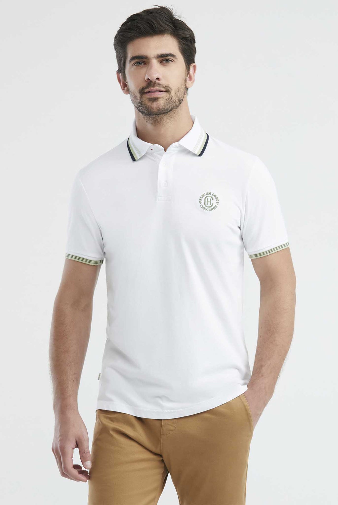 Camiseta Tipo Polo Chevignon Manga Corta Color Blanco