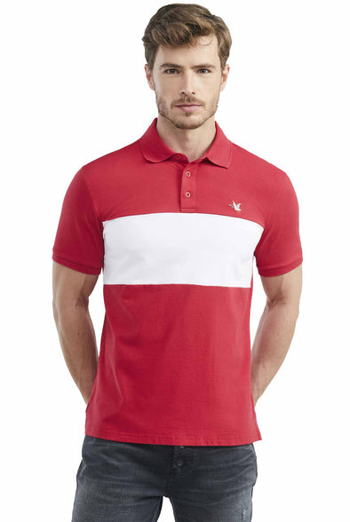 Camiseta Tipo Polo Chevignon Tono A Tono Manga Corta Rojo