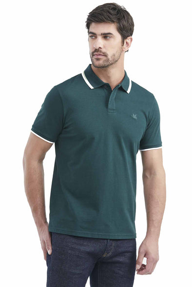 Camiseta Tipo Polo Chevignon Manga Corta Color Verde 609E013-T01