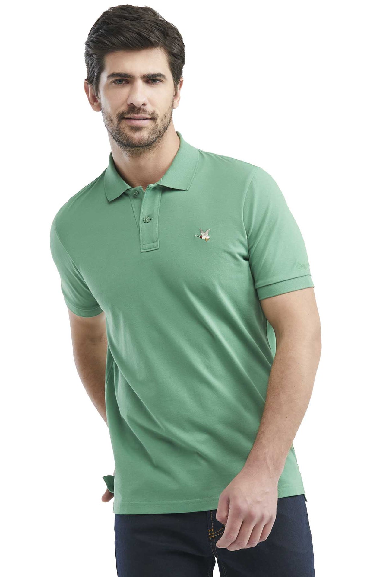 Camiseta Tipo Polo Chevignon Tono A Tono Manga Corta Verde 609E001-301