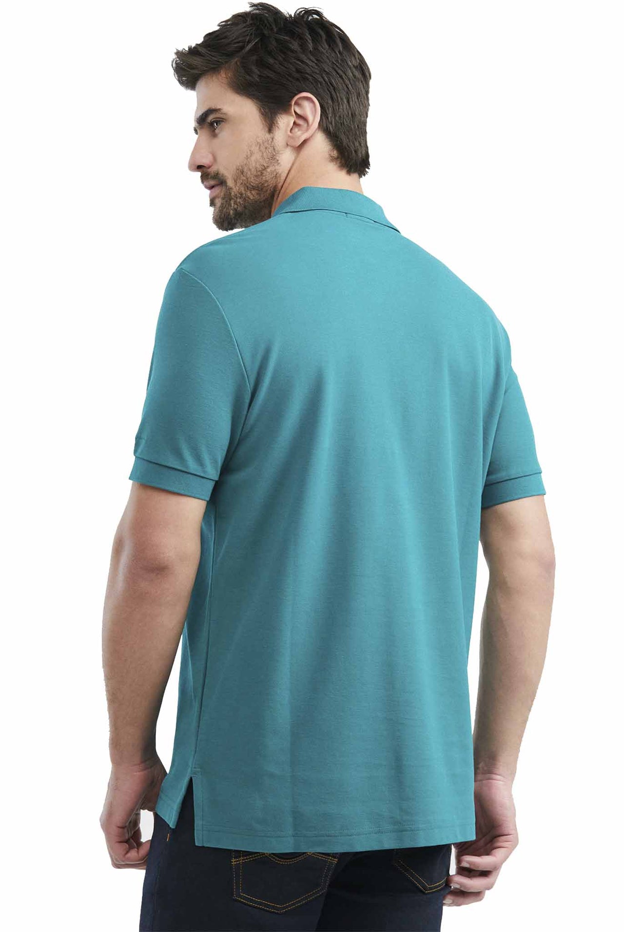 Camiseta Tipo Polo Chevignon Fondo Entero Manga Corta verde Medio