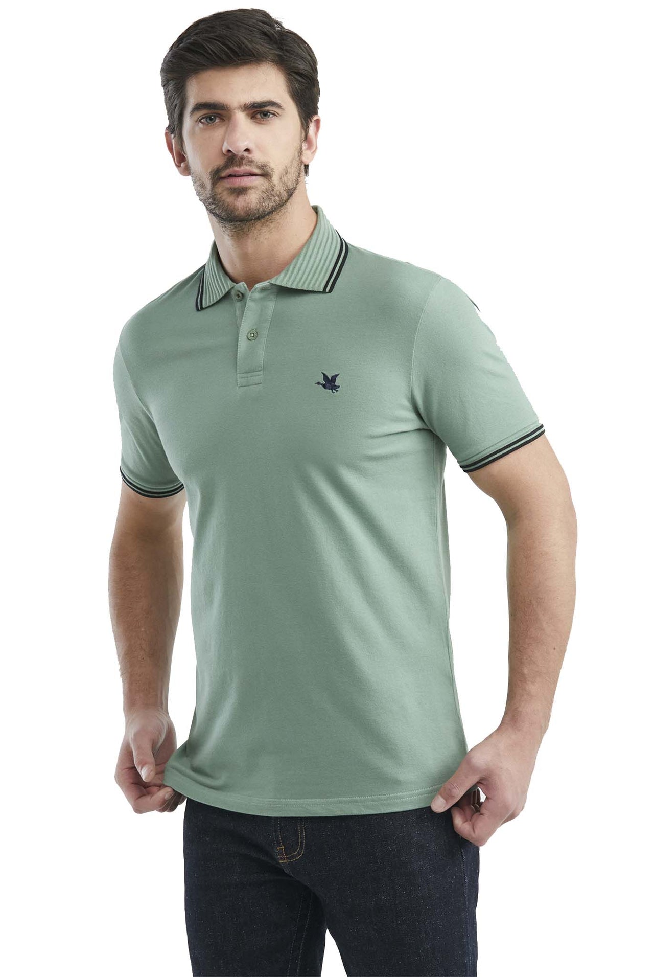 Camiseta Tipo Polo Chevignon Manga Corta Color Verde