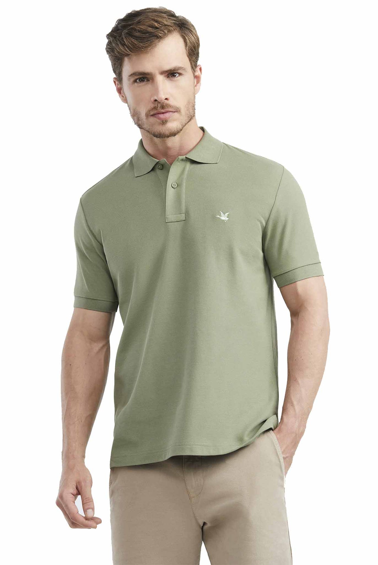 Camiseta Tipo Polo Chevignon Fondo Entero Manga Corta verde
