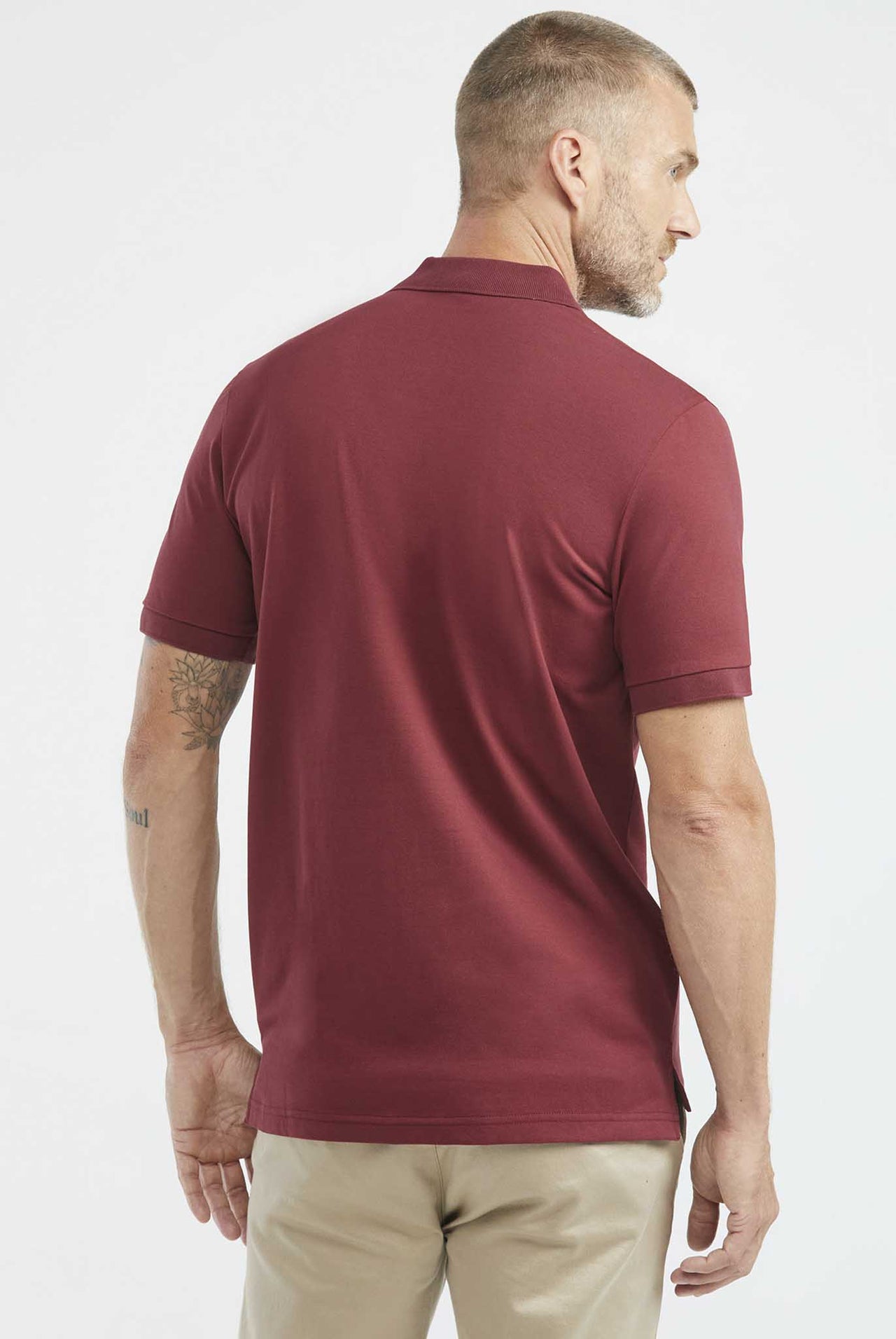 Camiseta Tipo Polo Chevignon Tono A Tono Manga Corta Vino Tinto 609E001-301