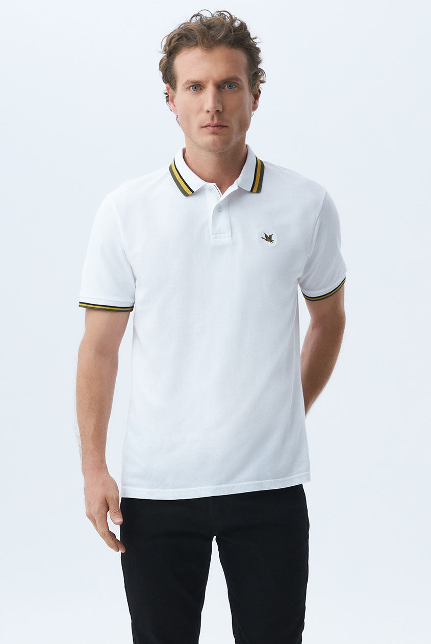 Polo Chevignon Manga corta cuello tejido con rayas en contraste