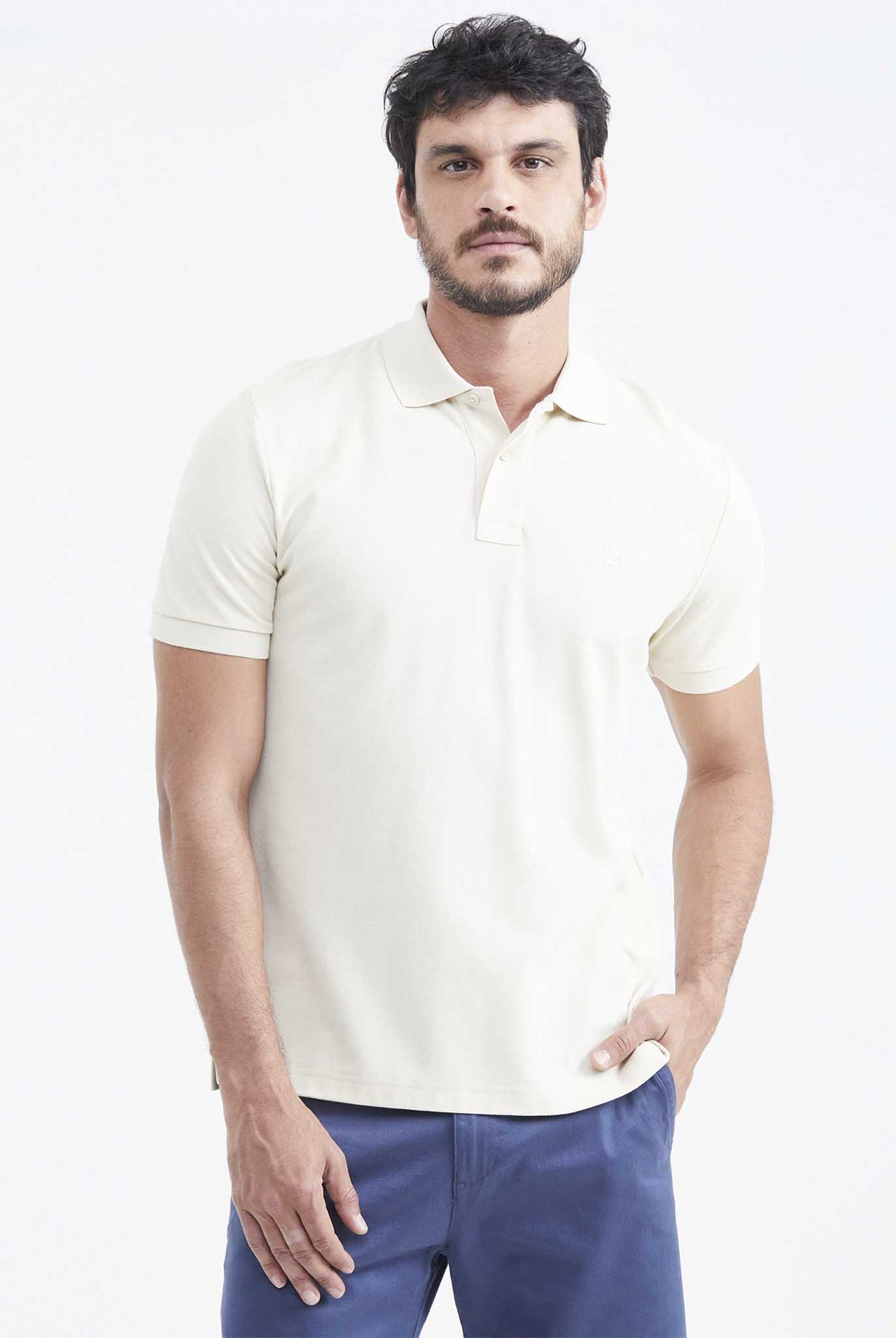 Camiseta Tipo Polo Chevignon Beige Ostra