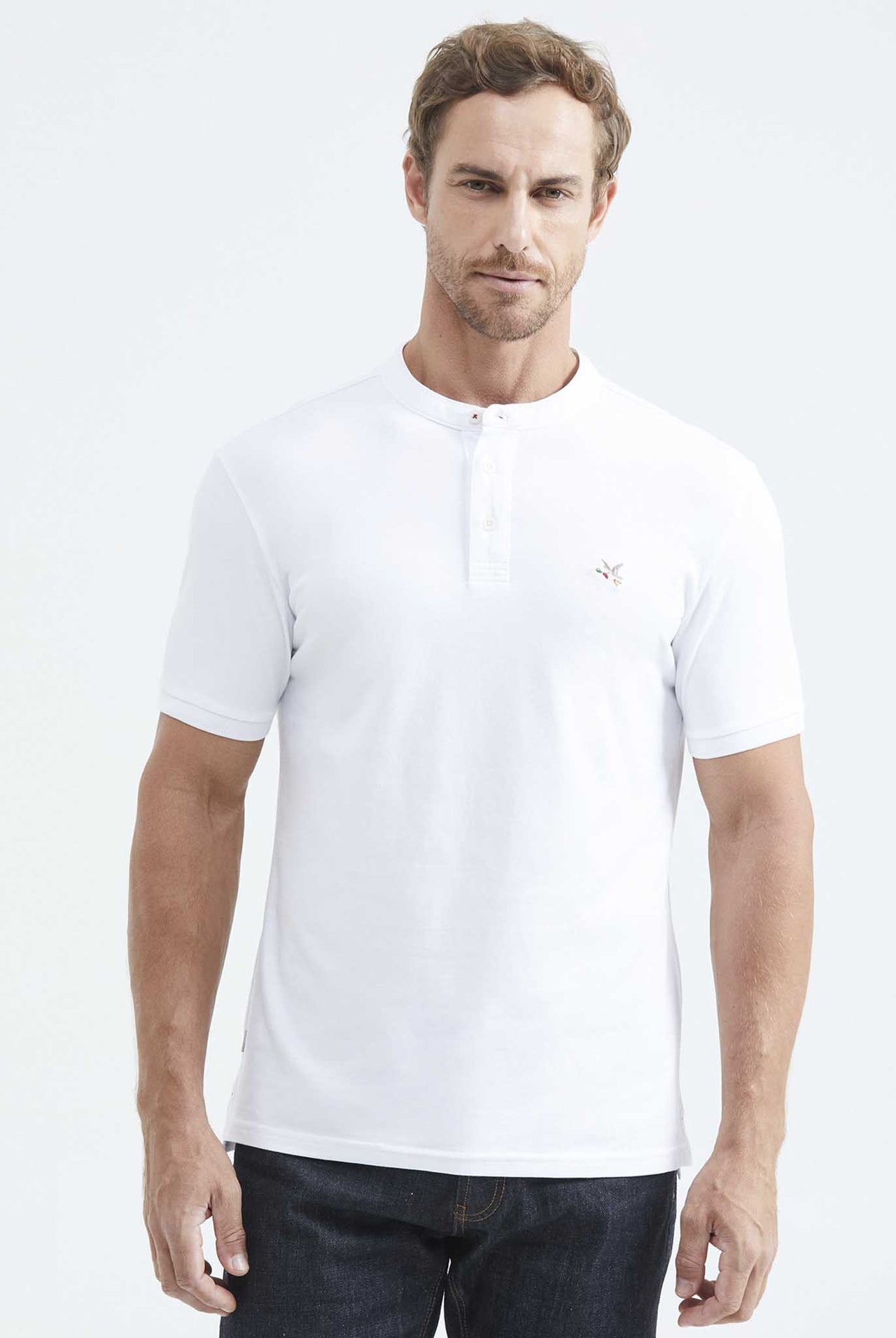 Camiseta Tipo Polo Chevignon Cuello Neru Blanco