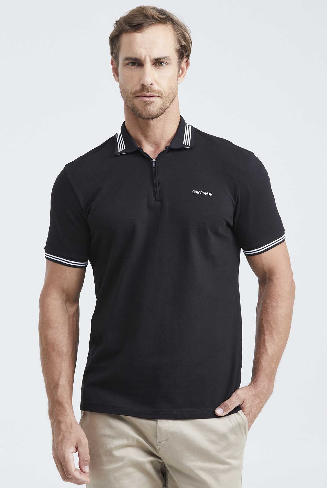 Polo Chevignon Slim Fit Negro Sombrio Ultraoscuro