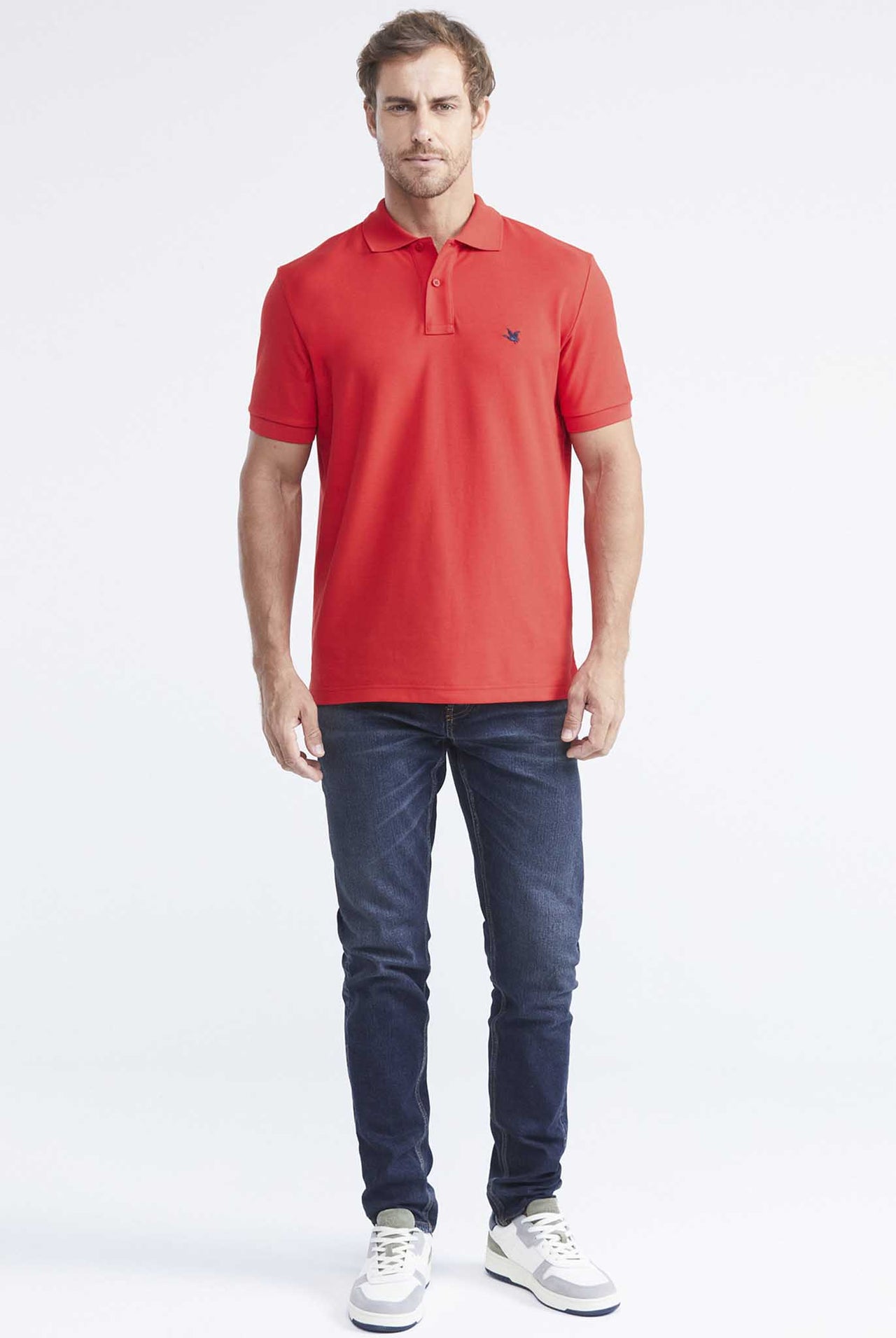 Camiseta Tipo Polo Chevignon Rojo Marte Oscuro