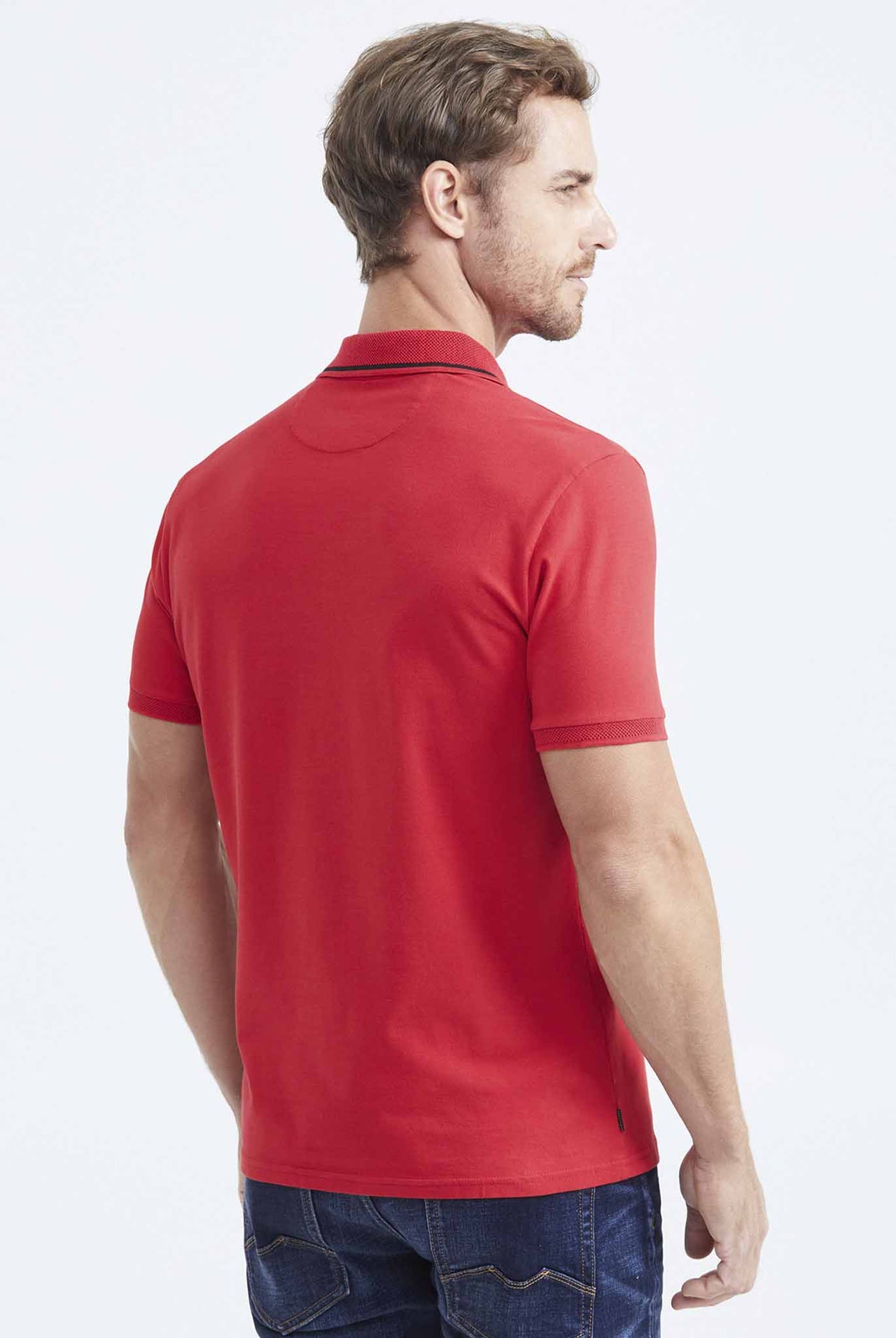 Camiseta Tipo Polo Chevignon Rojo Contrast