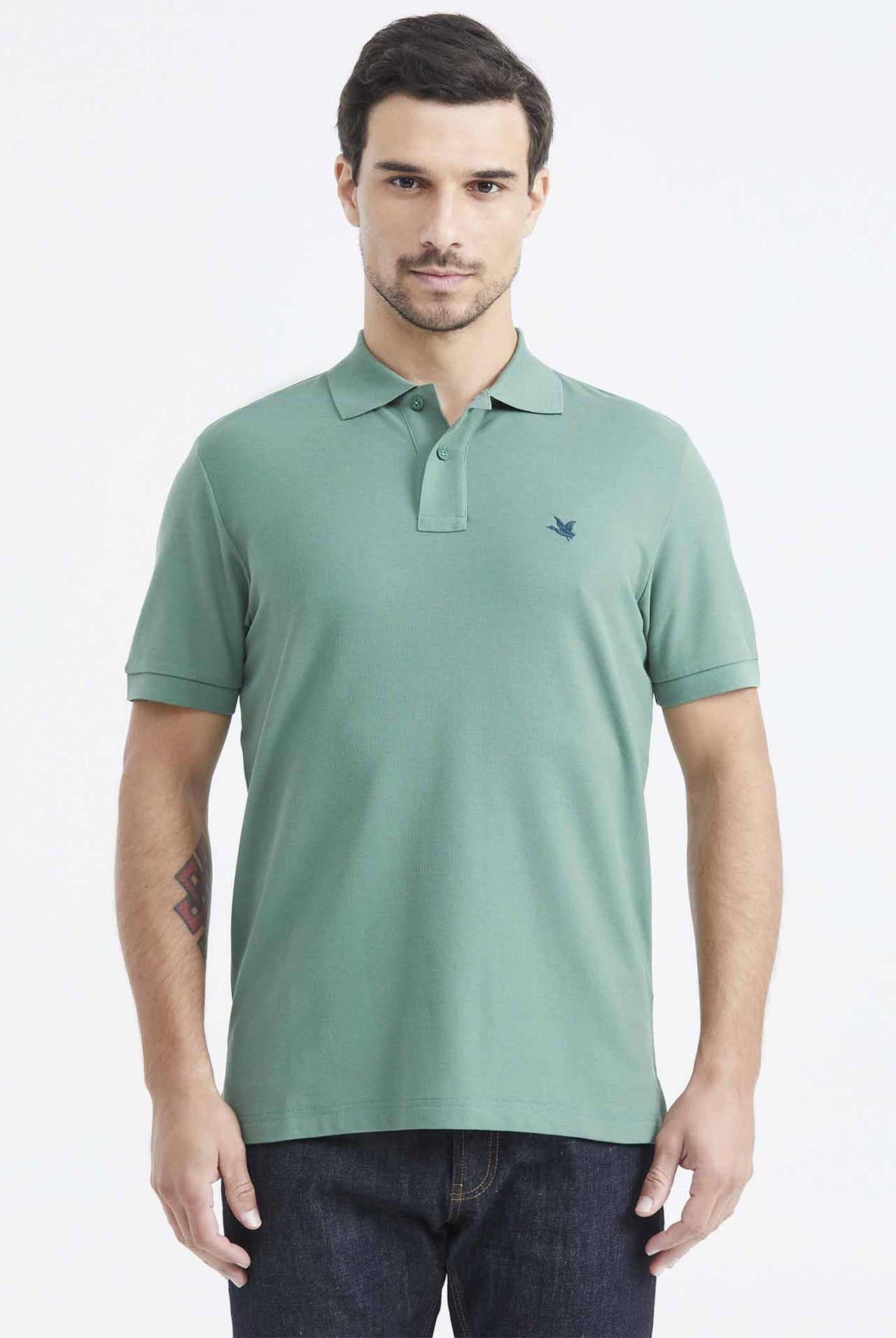 Camiseta Tipo Polo Chevignon Verde Olmo Oscuro