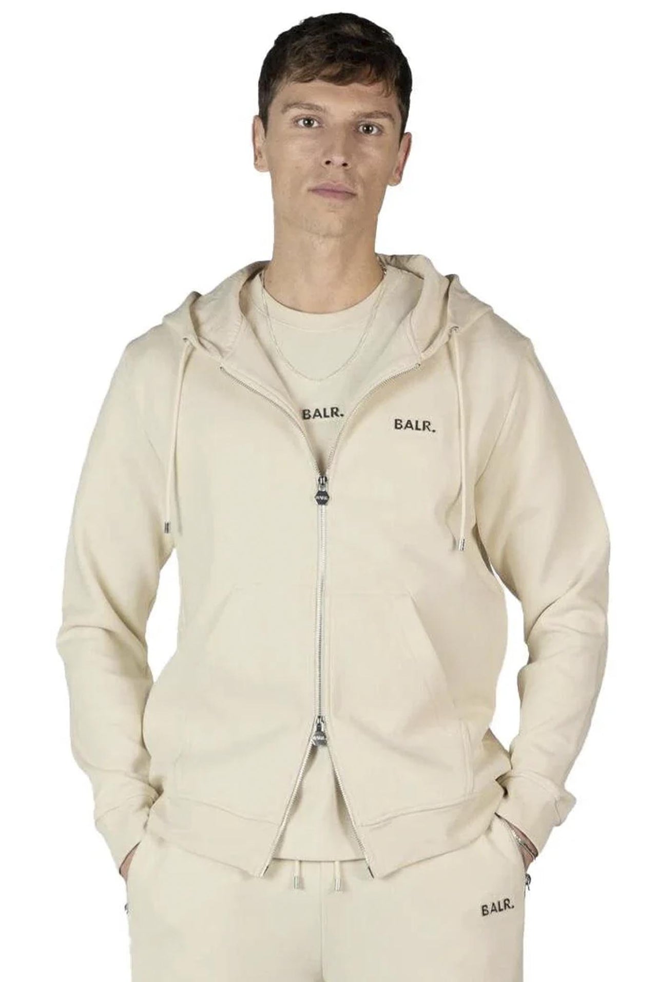 Buzo Balr Q-Series Regular Fit Zip Through White Swan