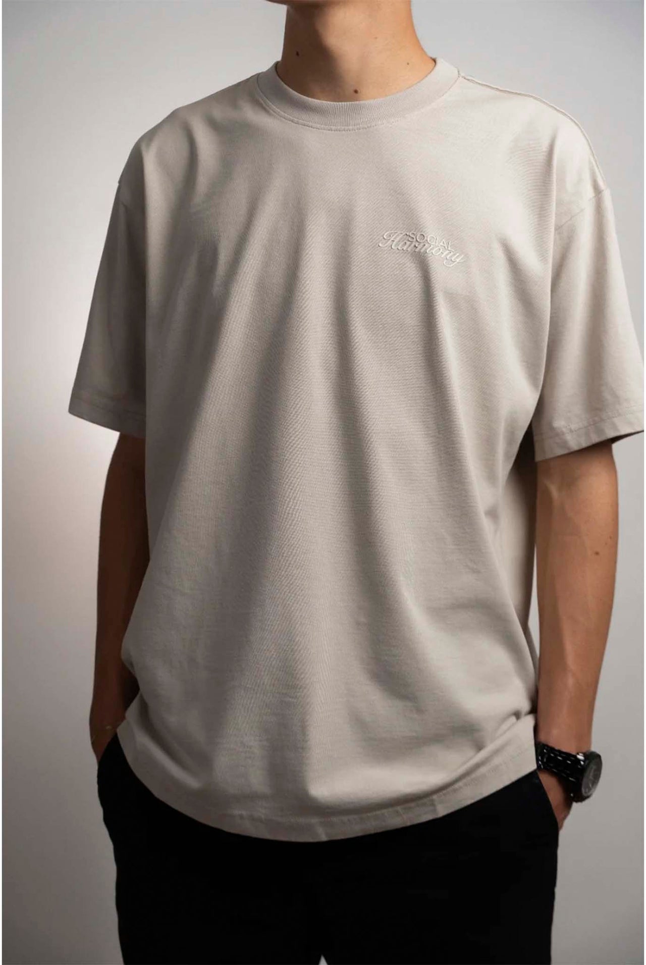 Camiseta Social Harmony Tripack Smoke Blanco - Negro - Hueso