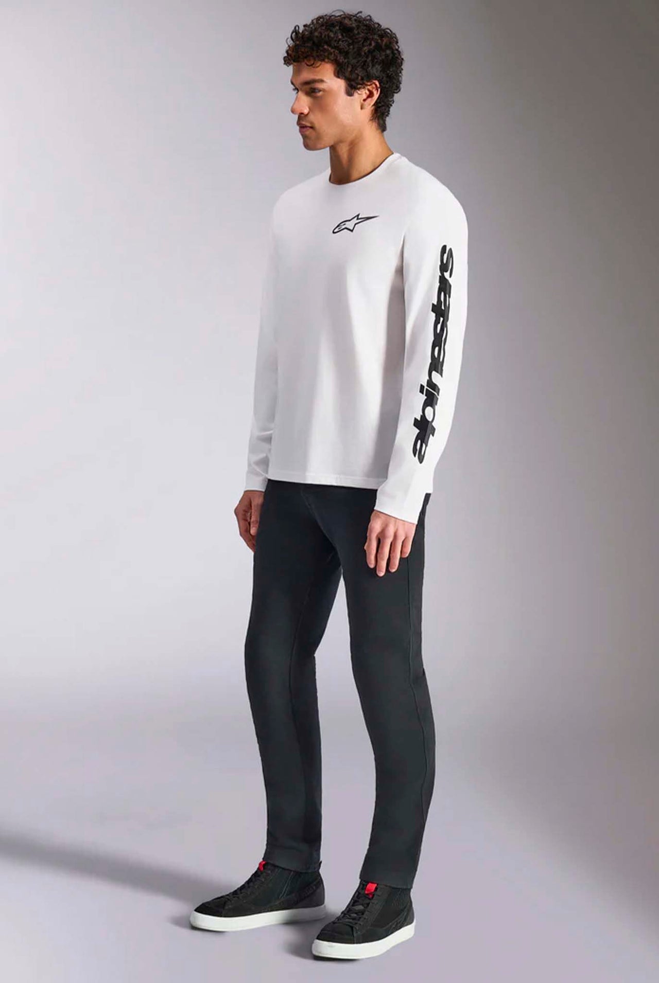 Camiseta Manga Larga Alpinestars Trackside LS CSF White/Black