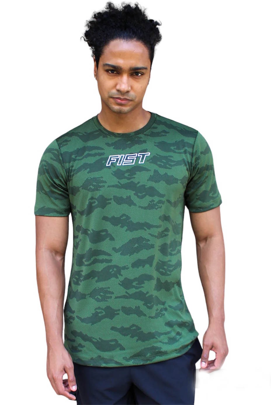 Camiseta Fist Deportiva Army Verde Militar
