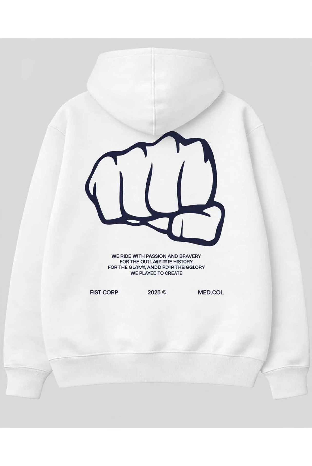 Buzo Fist Big Logo Blanco