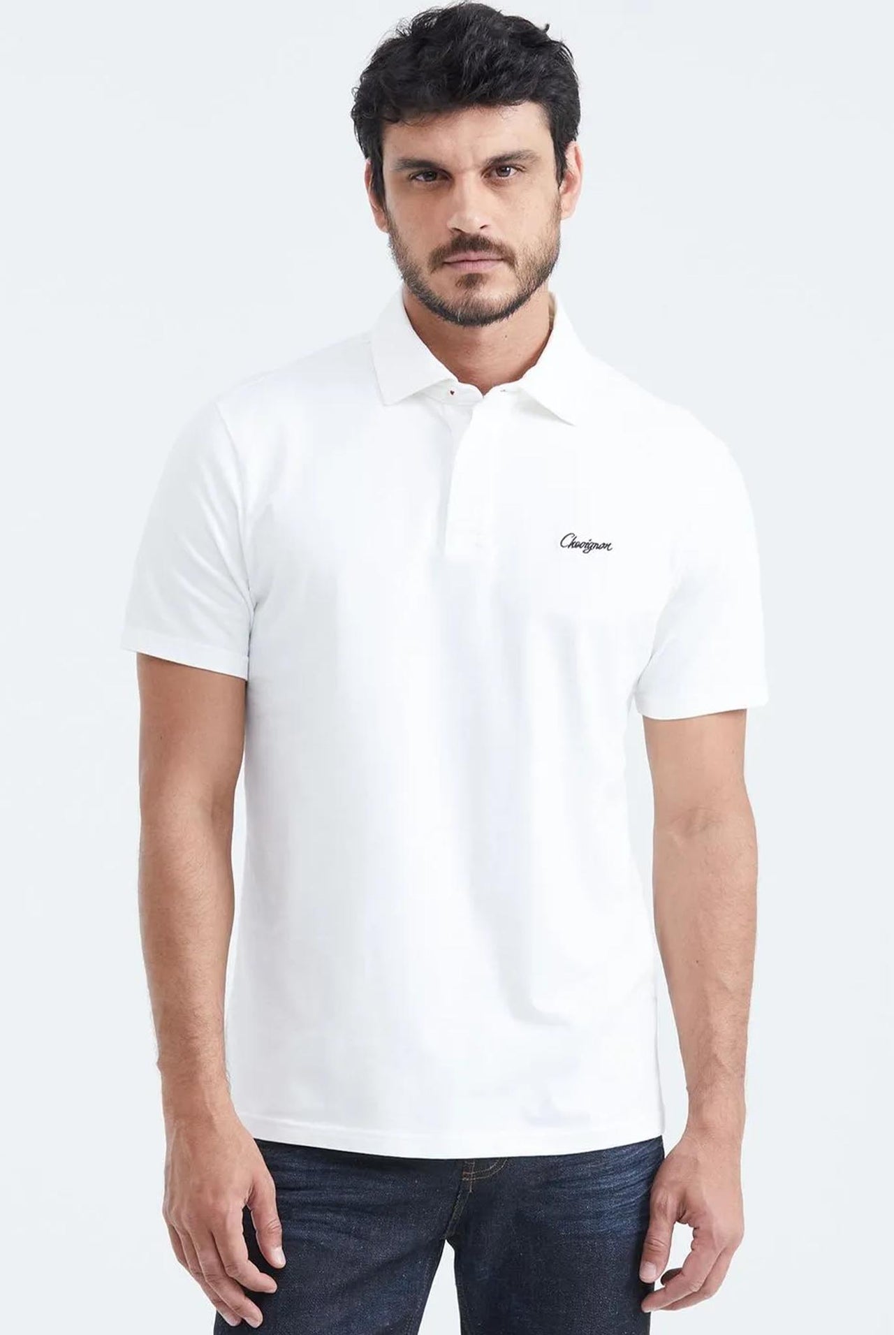 Camiseta Tipo Polo Chevignon Blanco Crudo