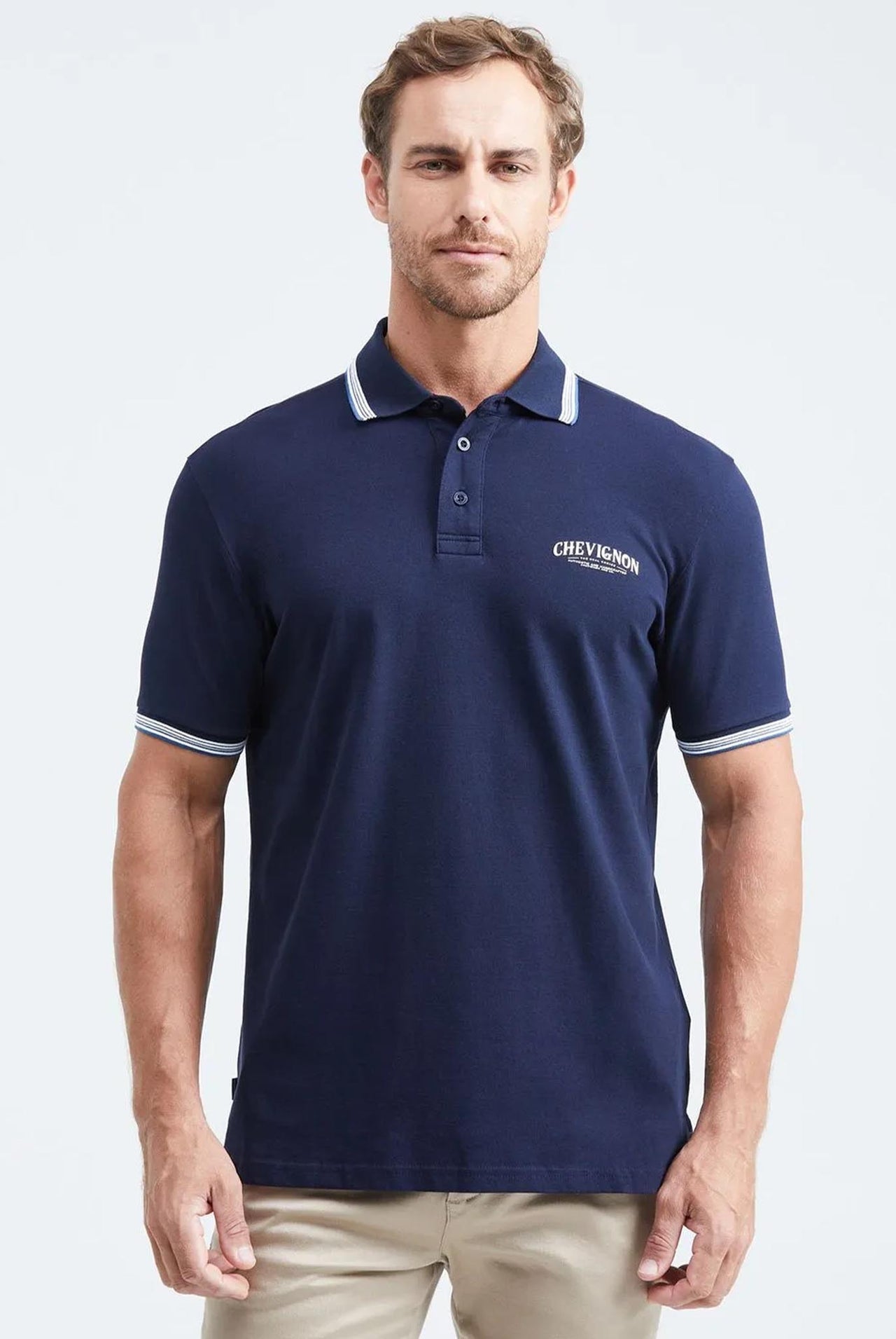 Camiseta Tipo Polo Chevignon Azul